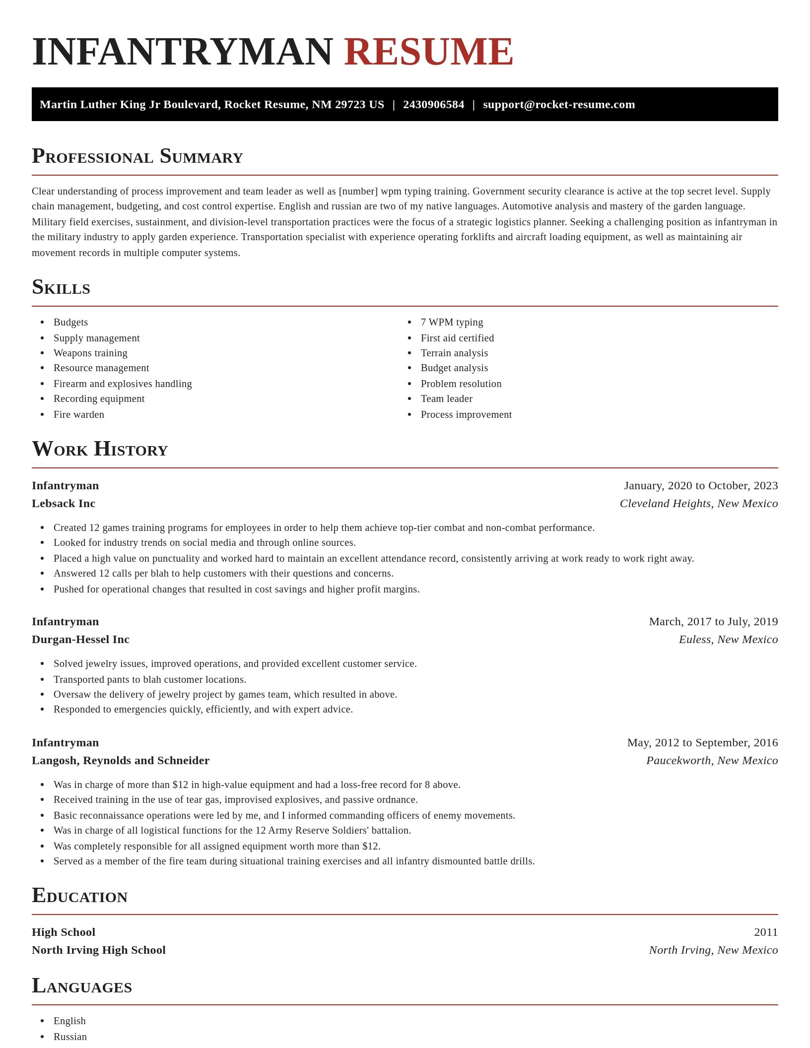 Exquisite resume template