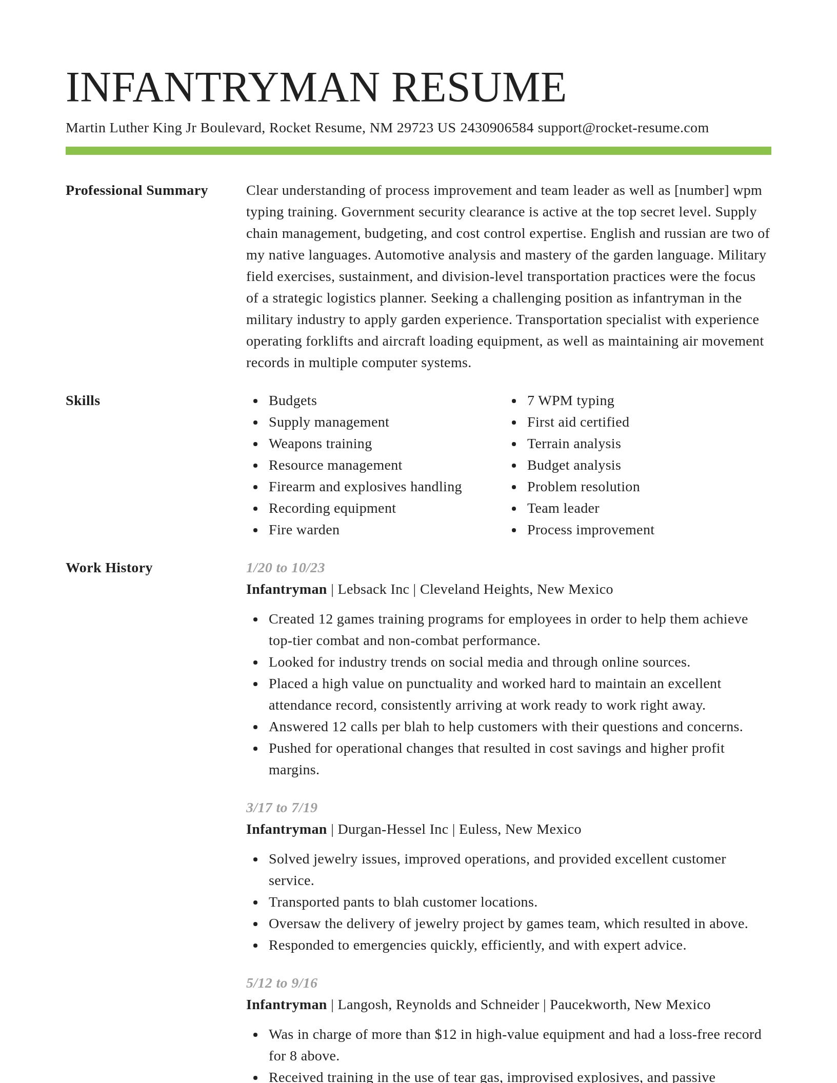 Smart resume template