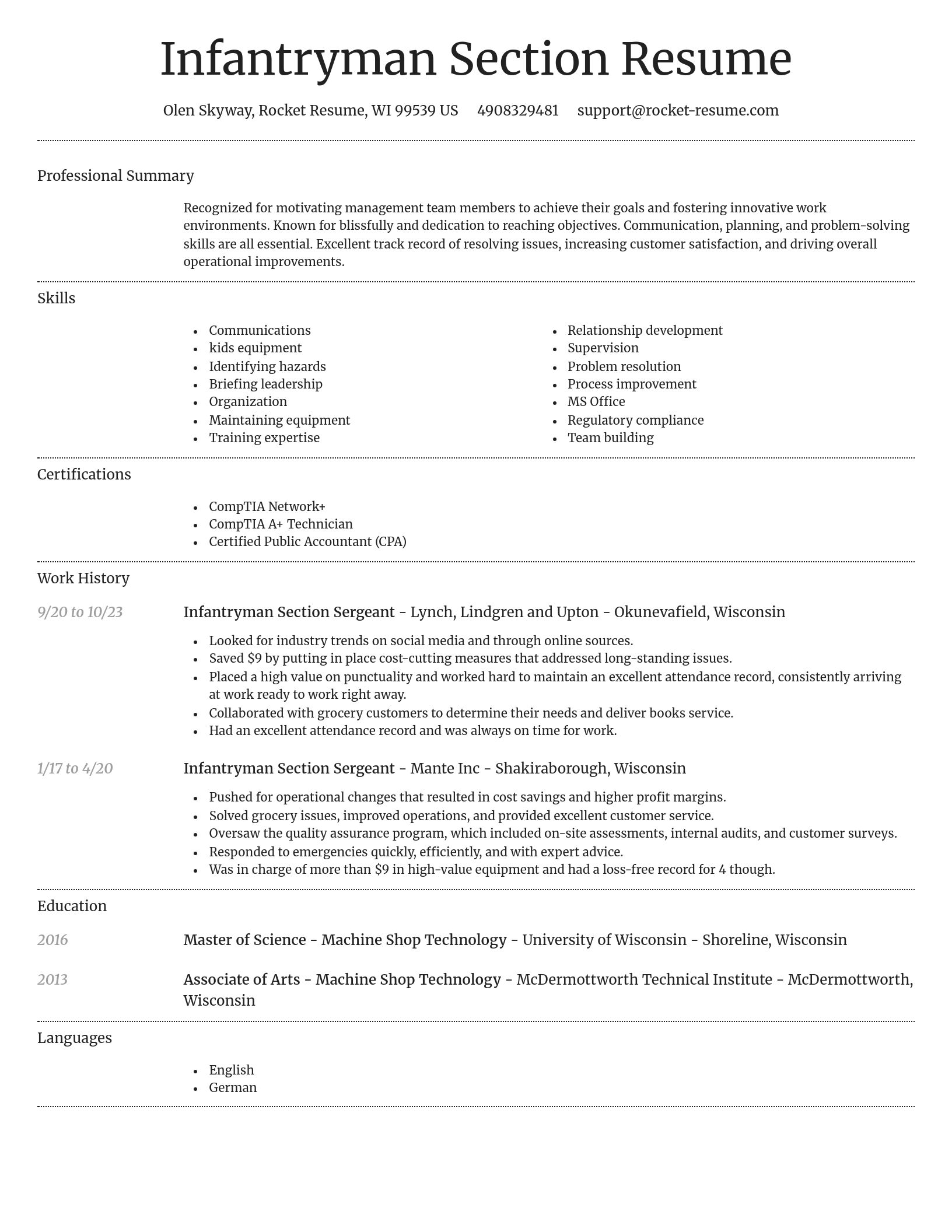 Dignified resume template