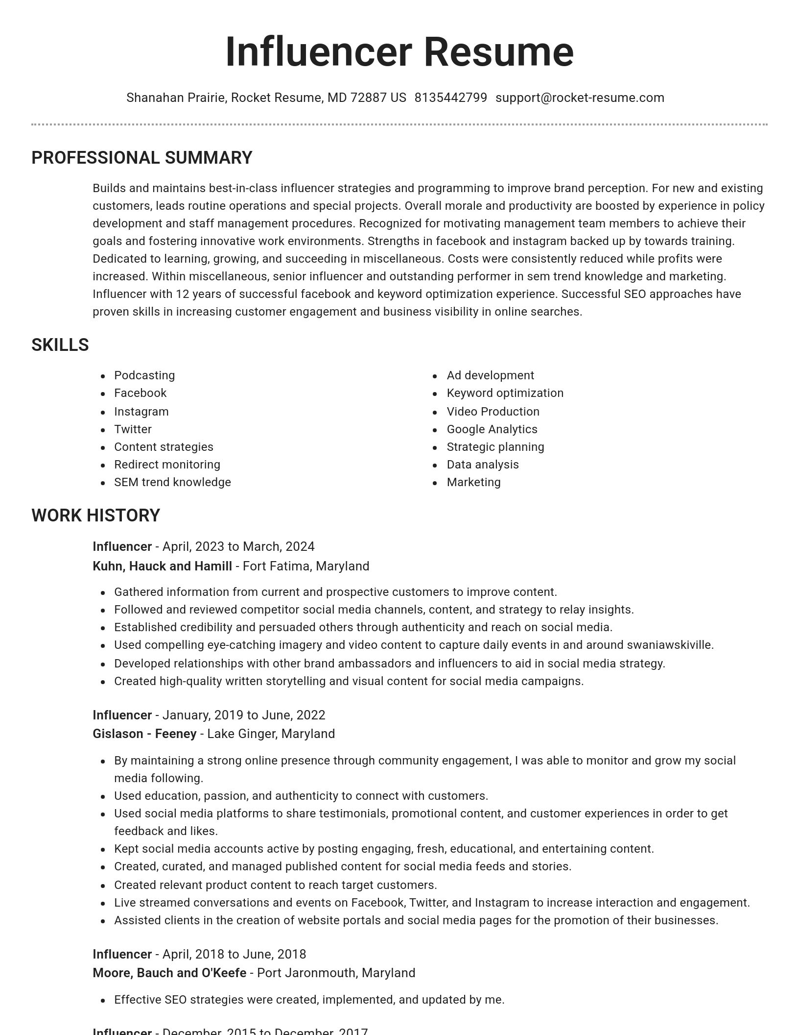 Brilliant resume template