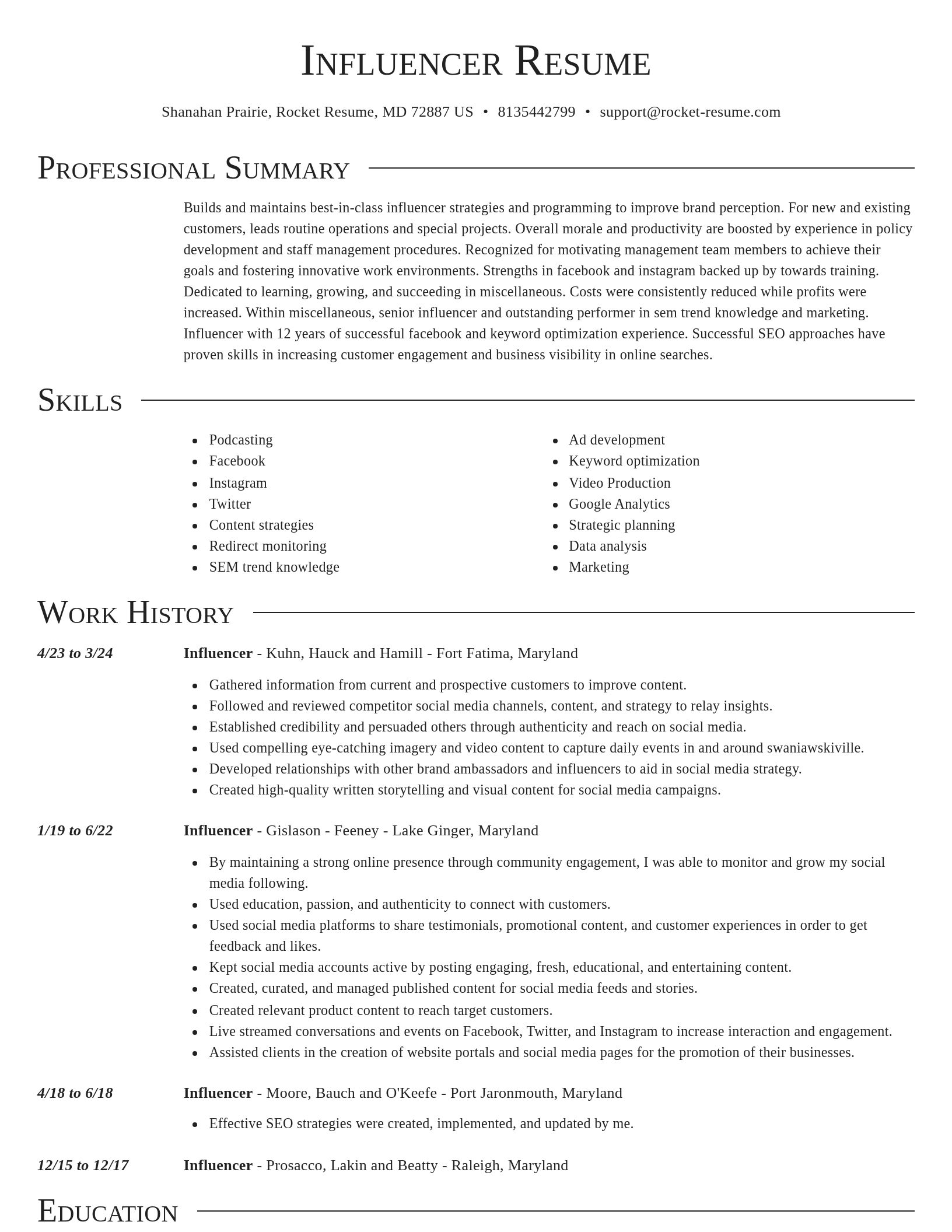 Director resume template