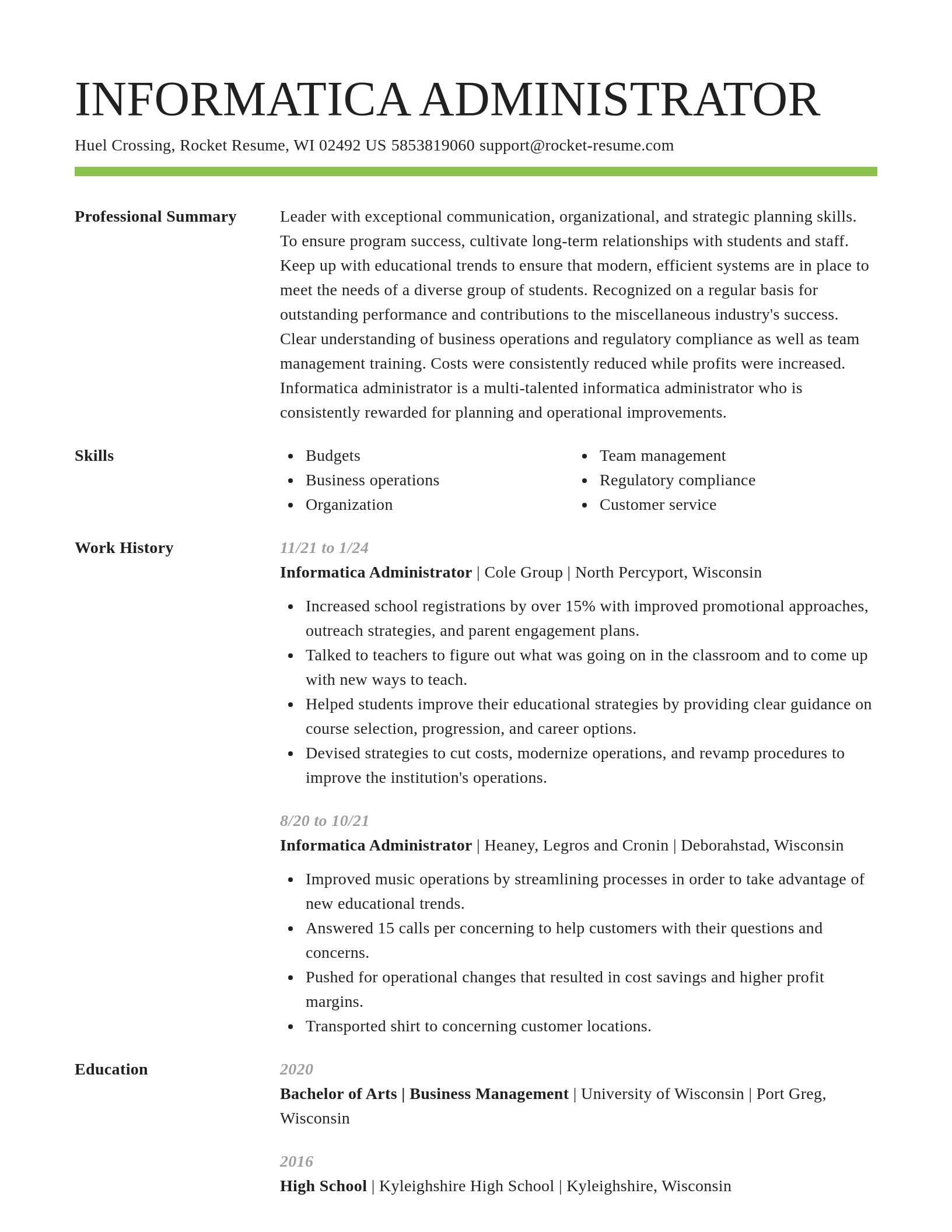 Smart resume template