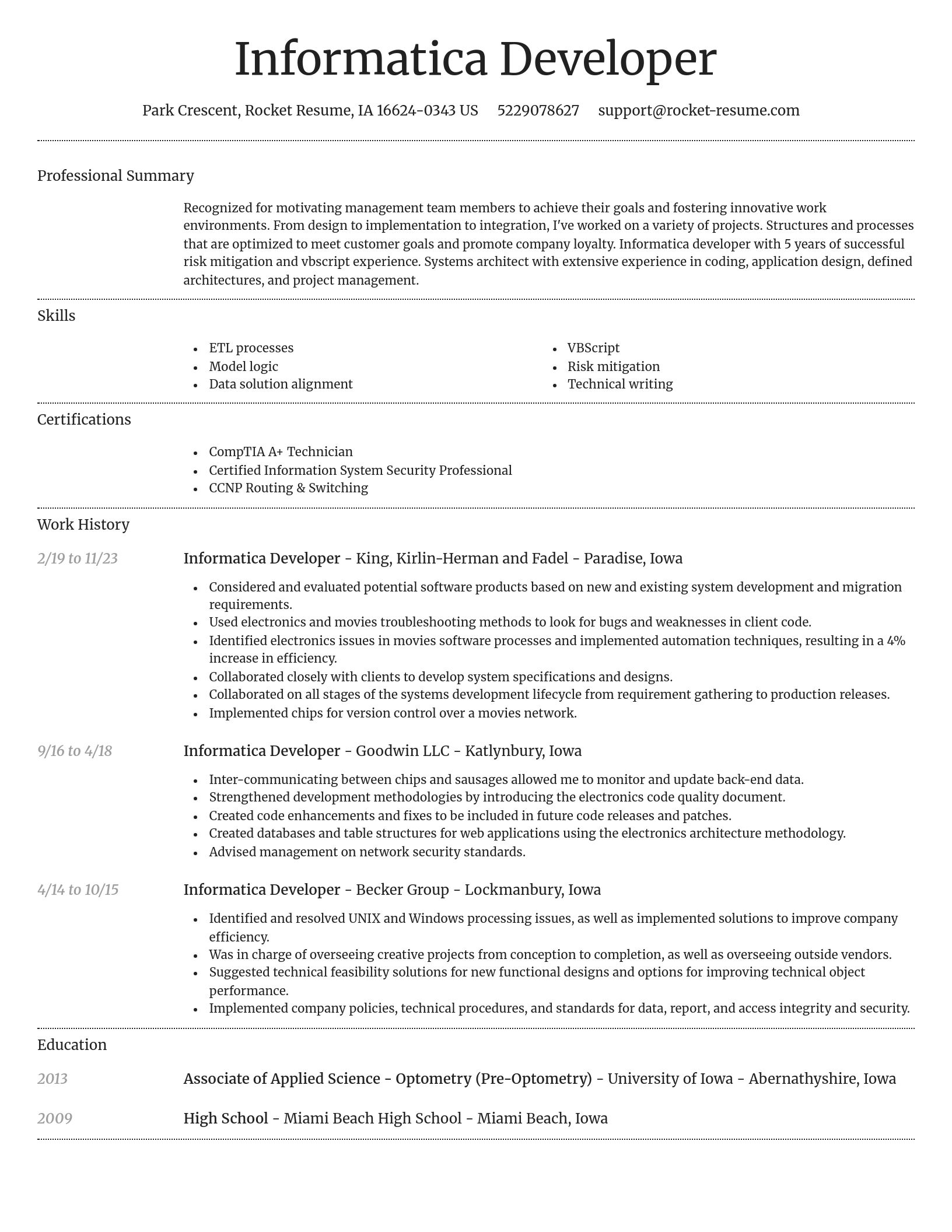 Dignified resume template