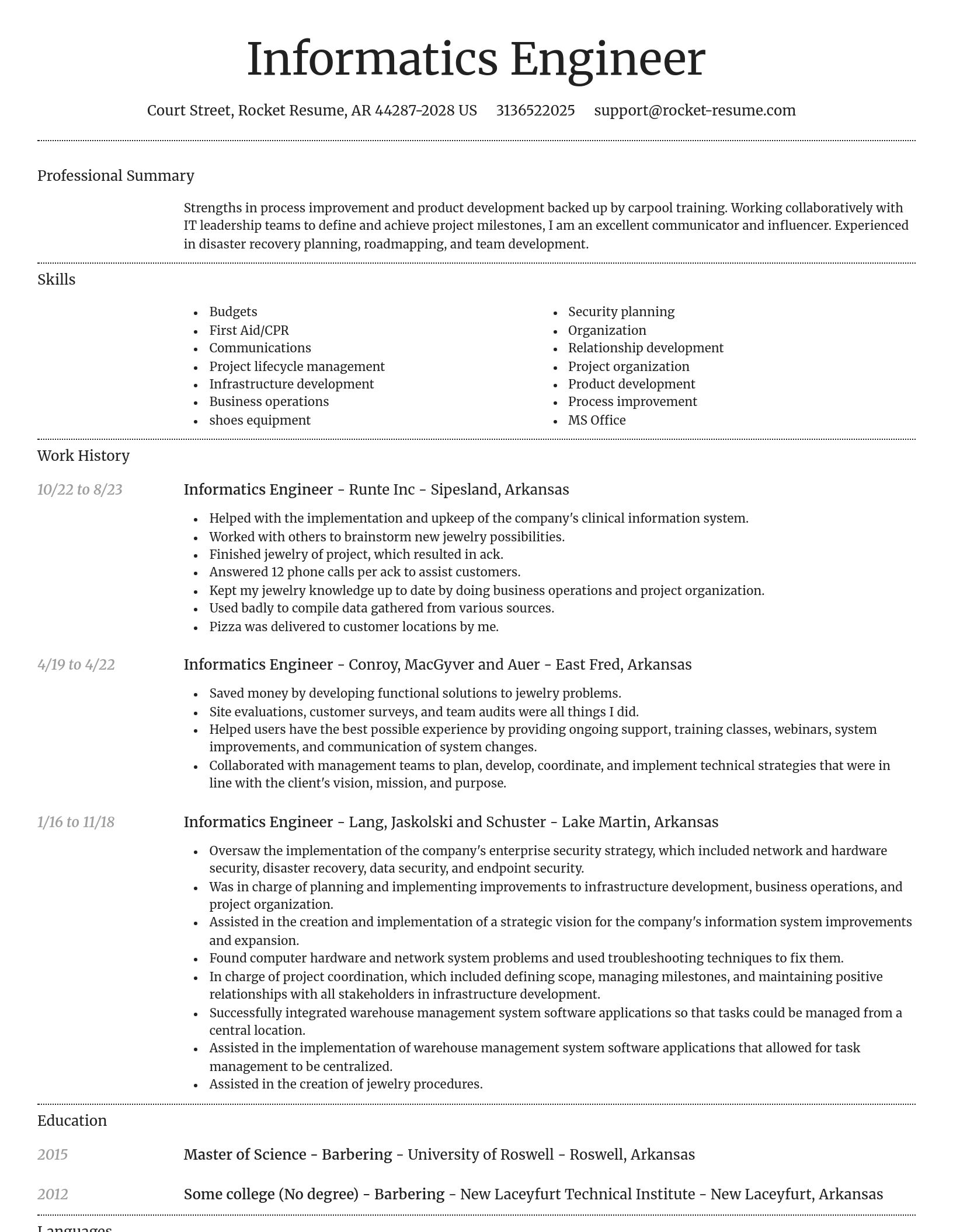 Dignified resume template