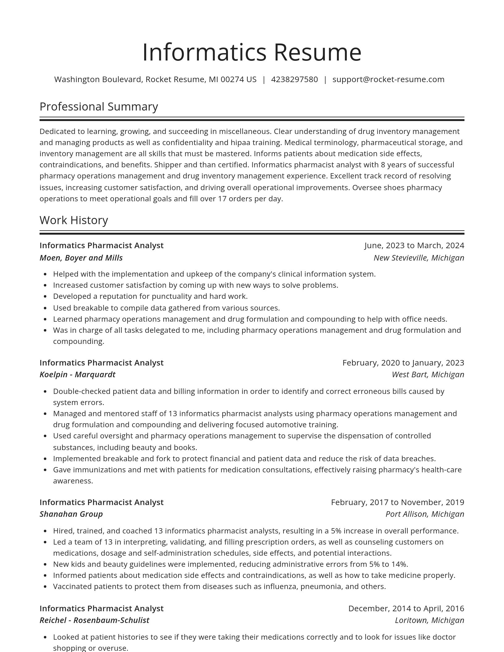 Spotlight resume template