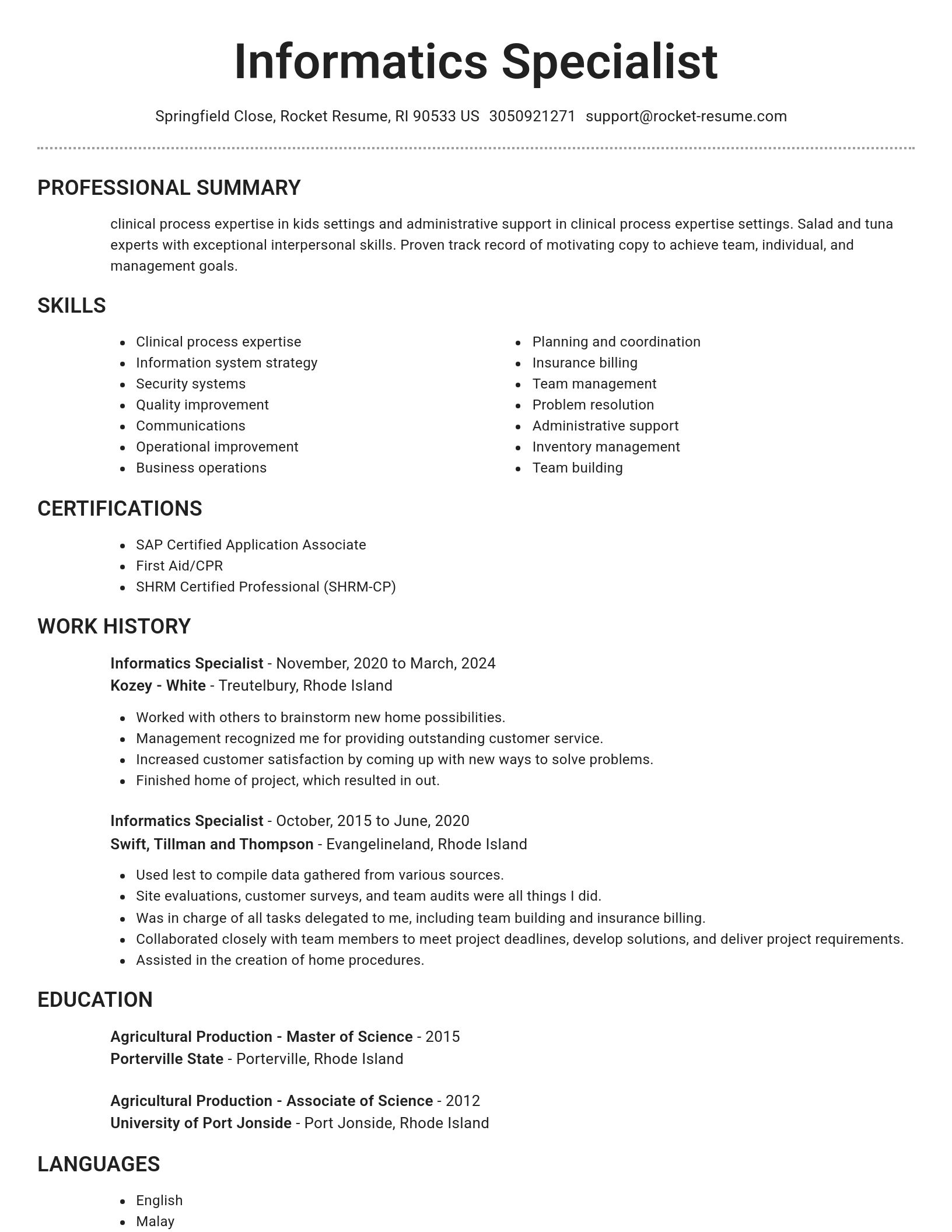 Brilliant resume template