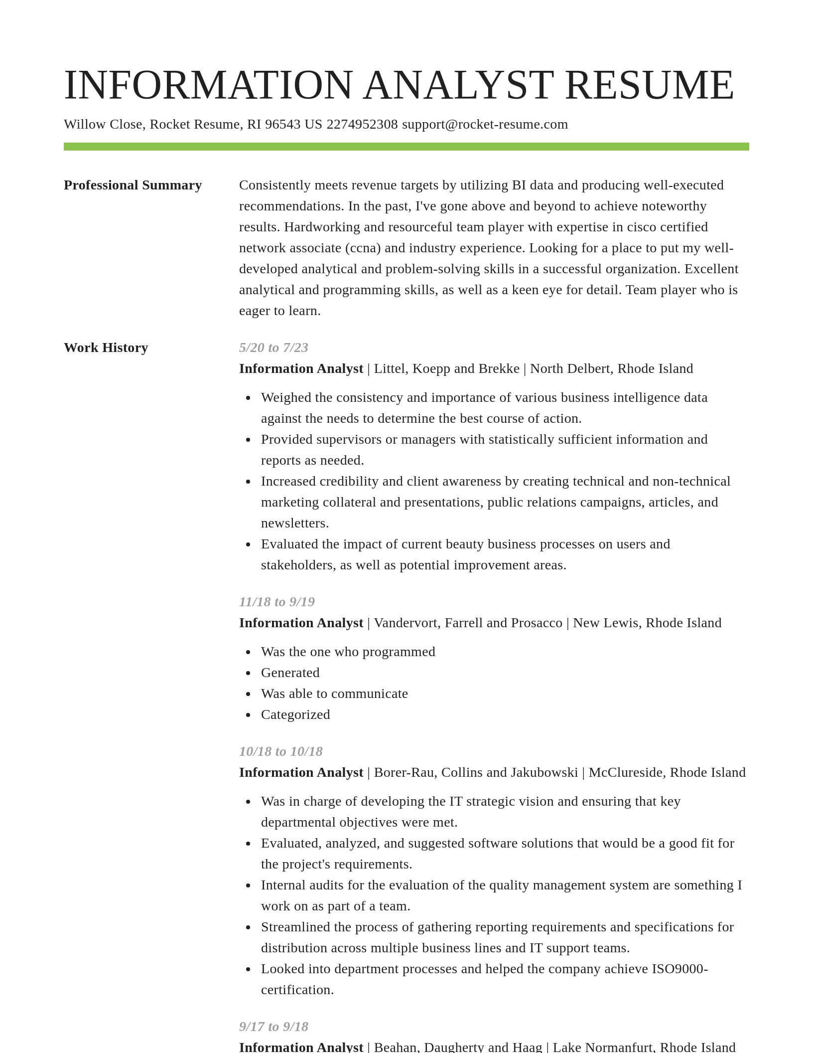 Smart resume template