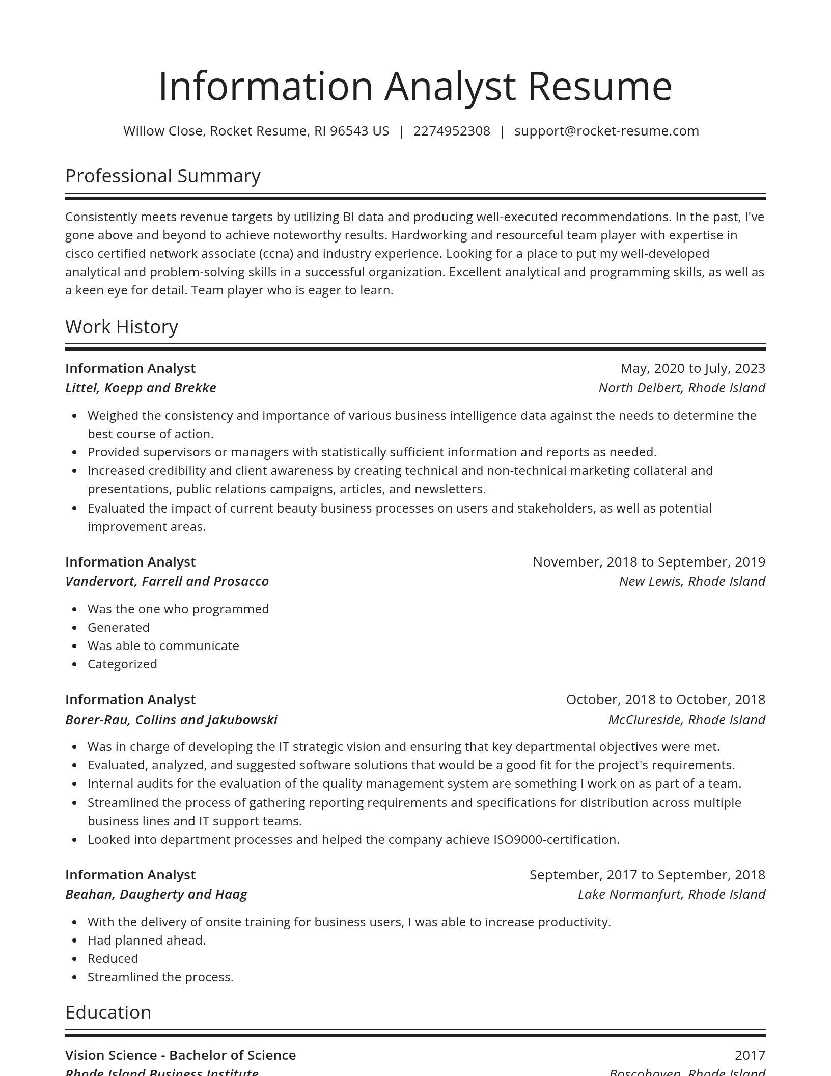 Spotlight resume template