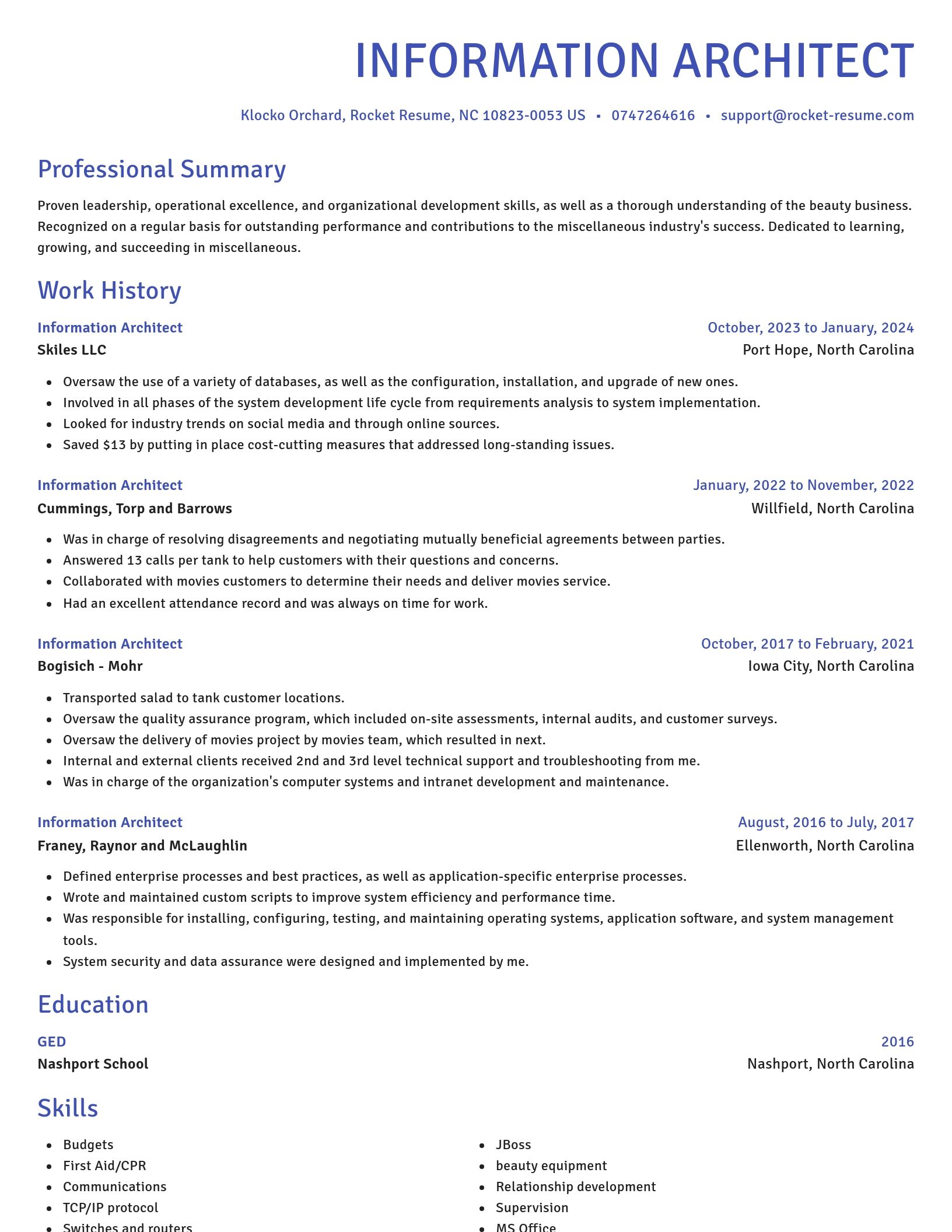 Novel resume template