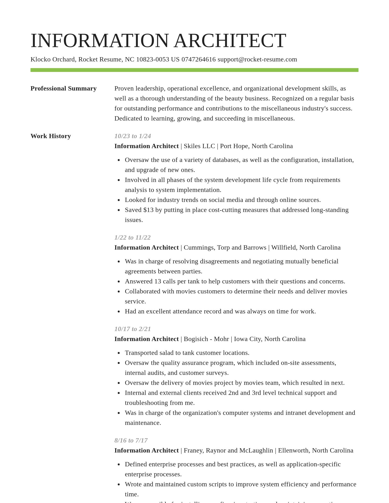 Smart resume template