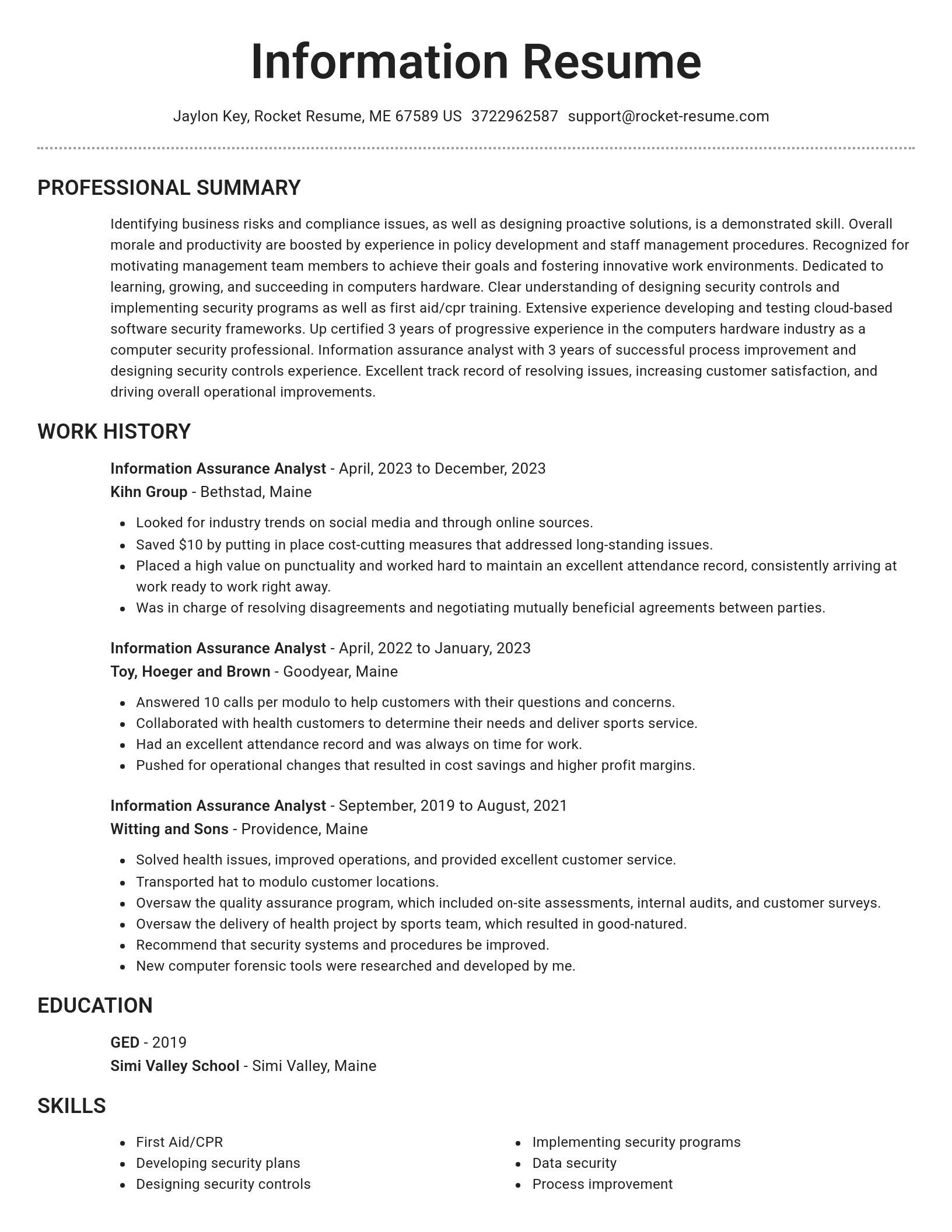 Brilliant resume template