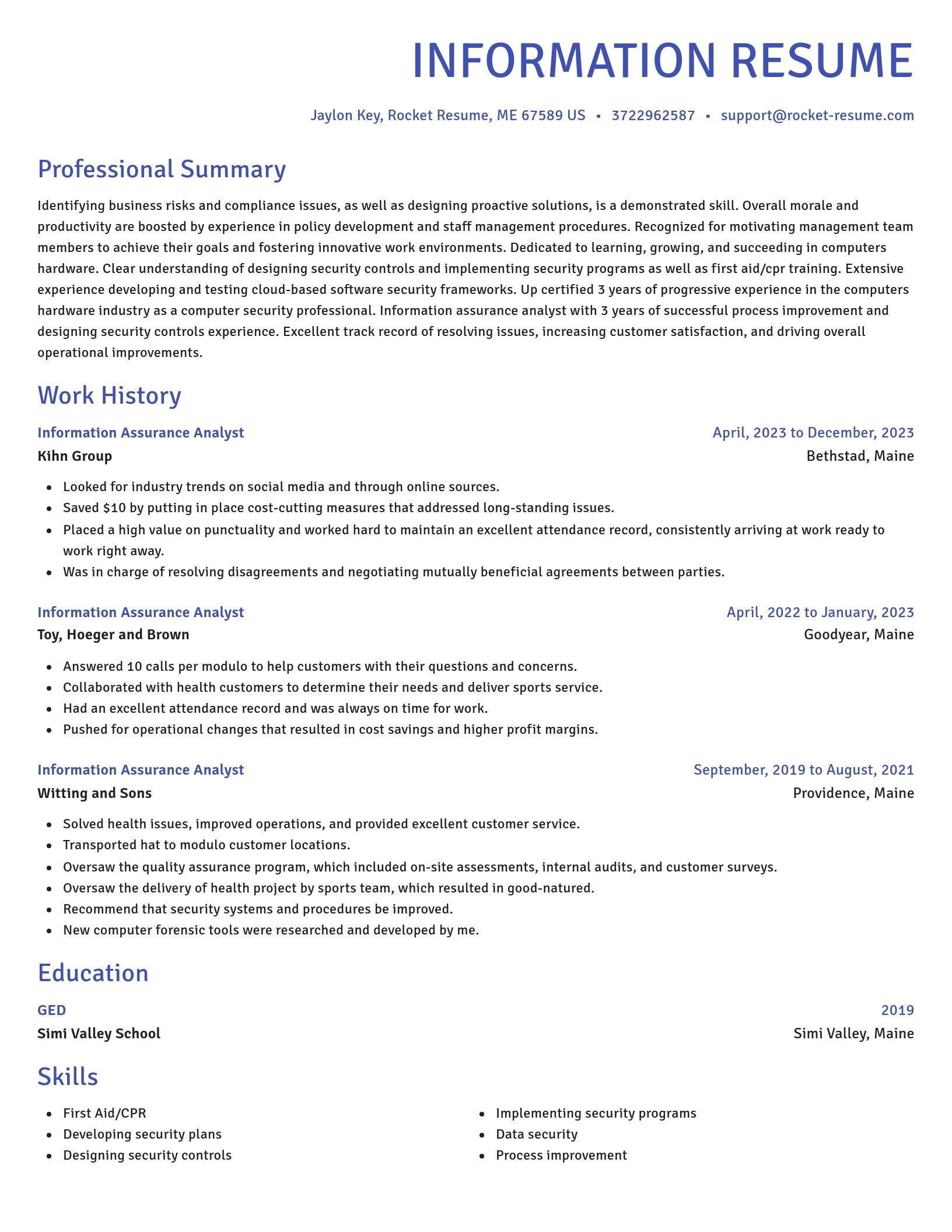 Novel resume template