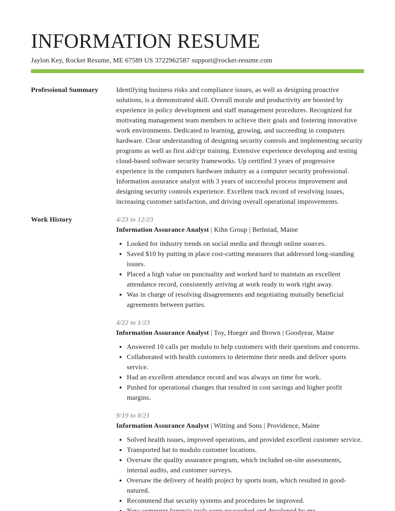 Smart resume template