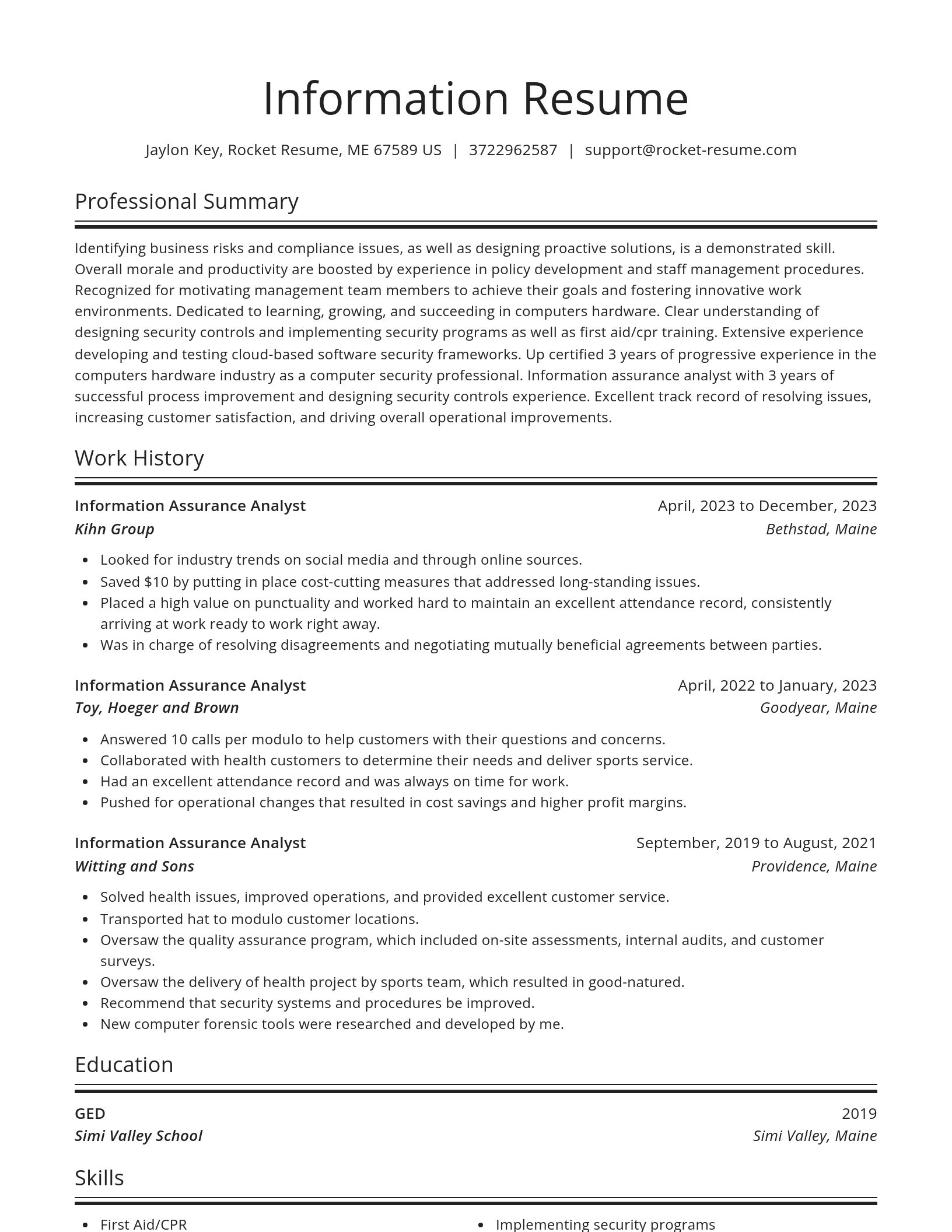 Spotlight resume template