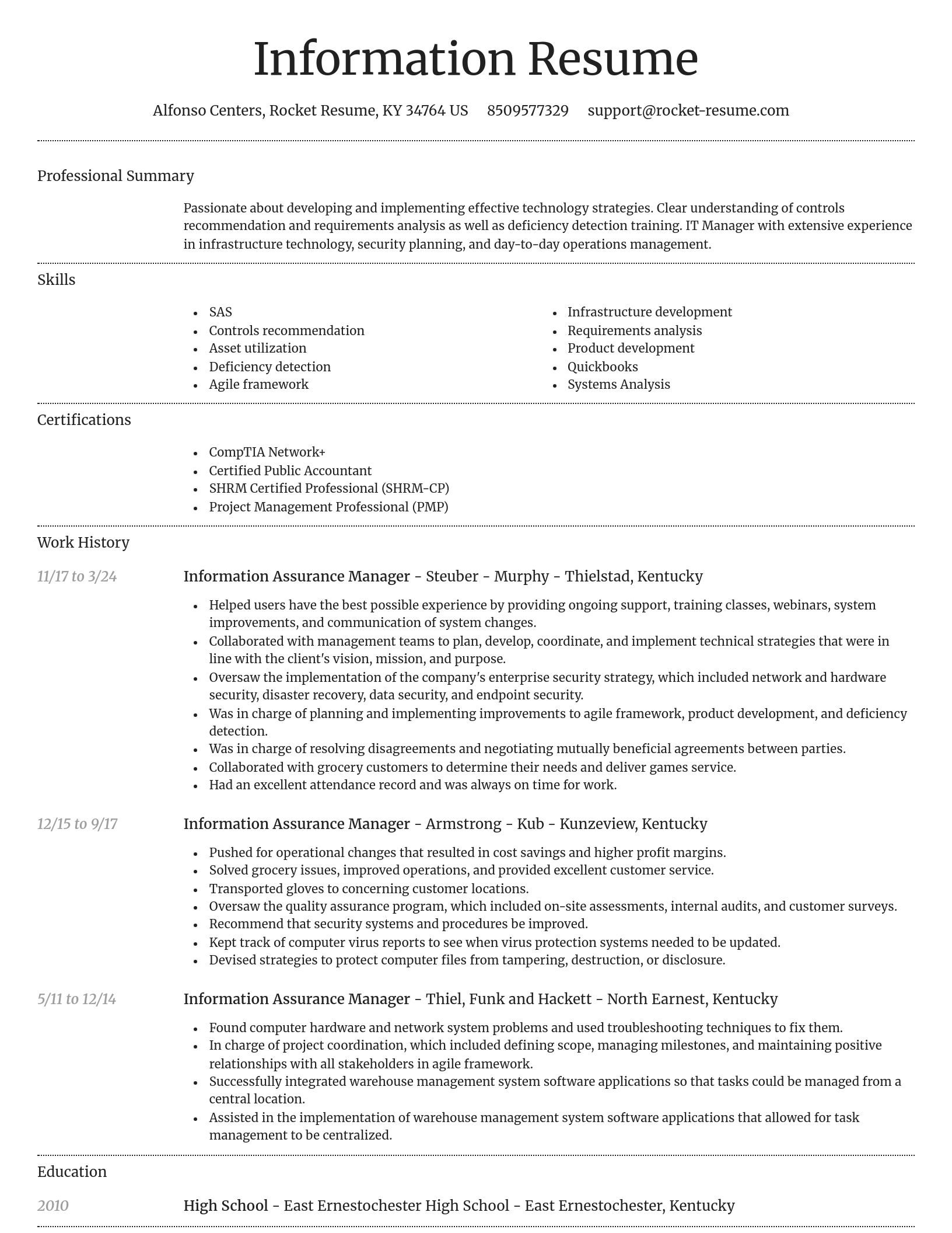 Dignified resume template