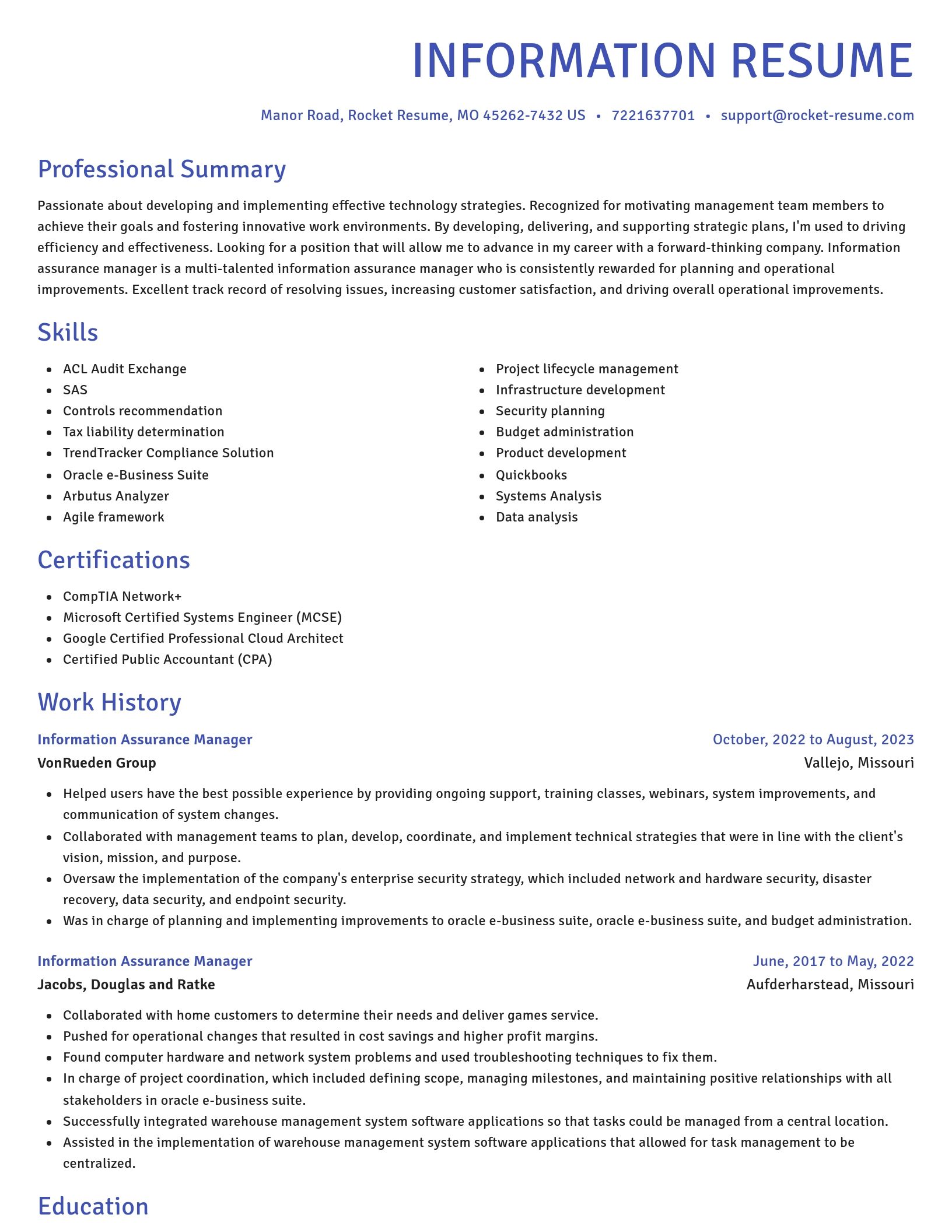 Novel resume template