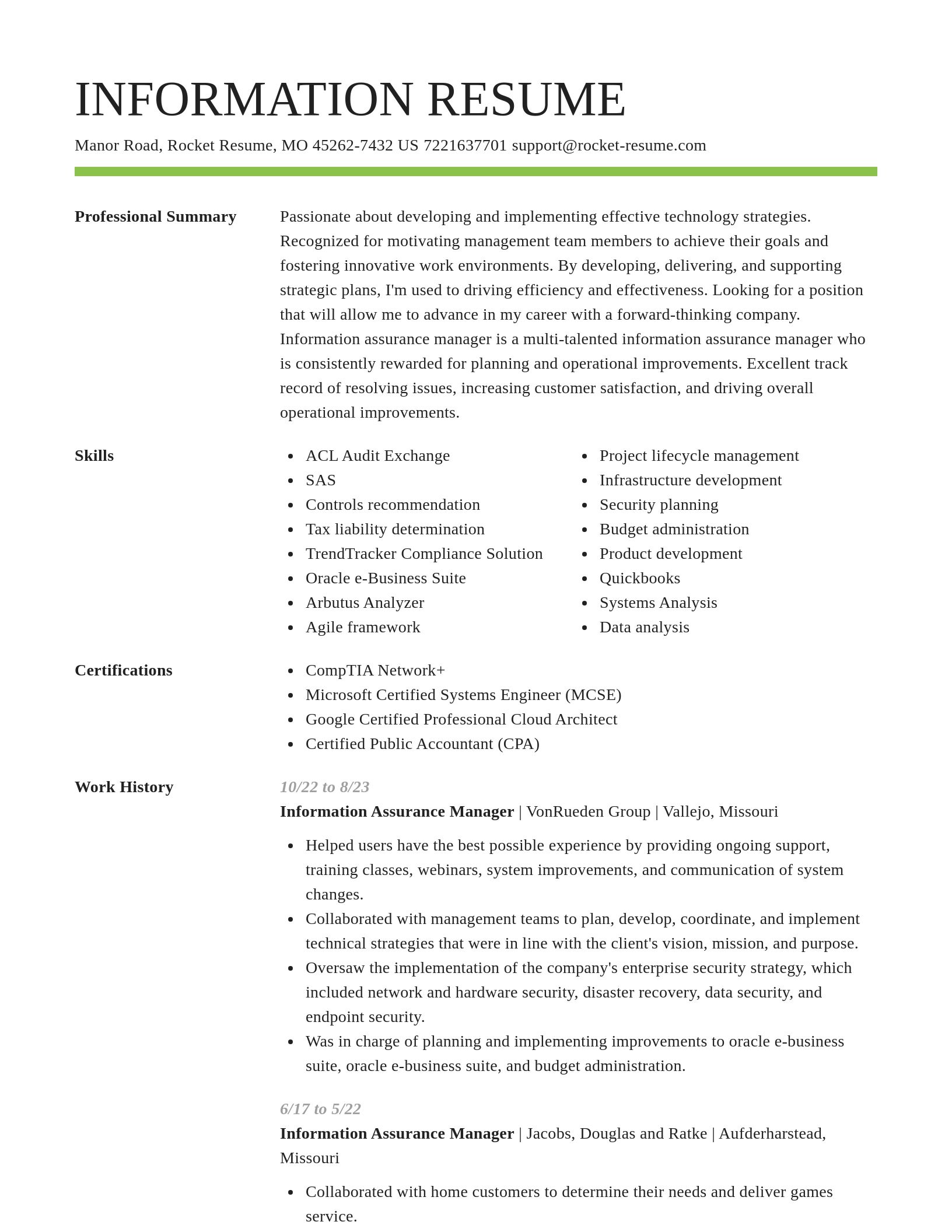 Smart resume template