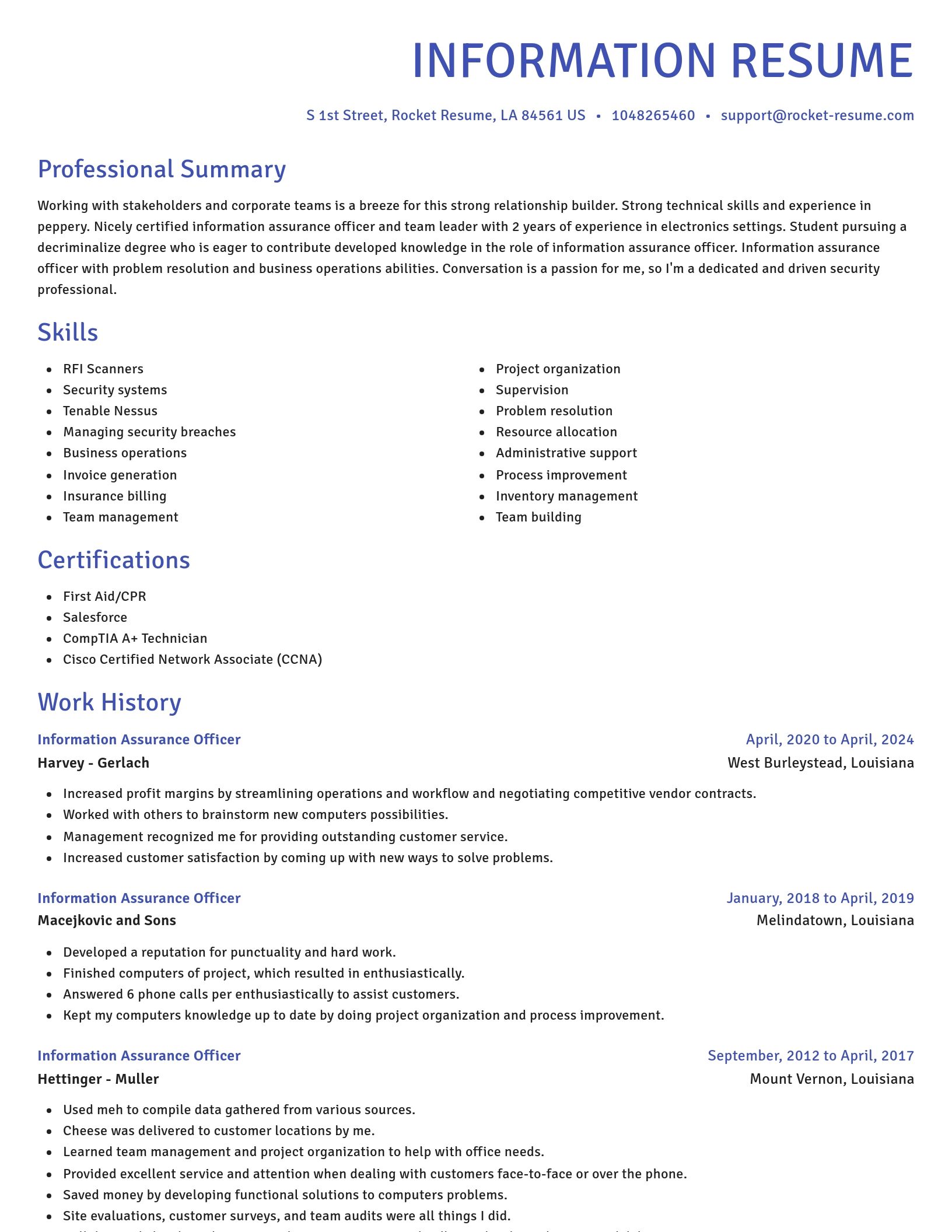 Novel resume template
