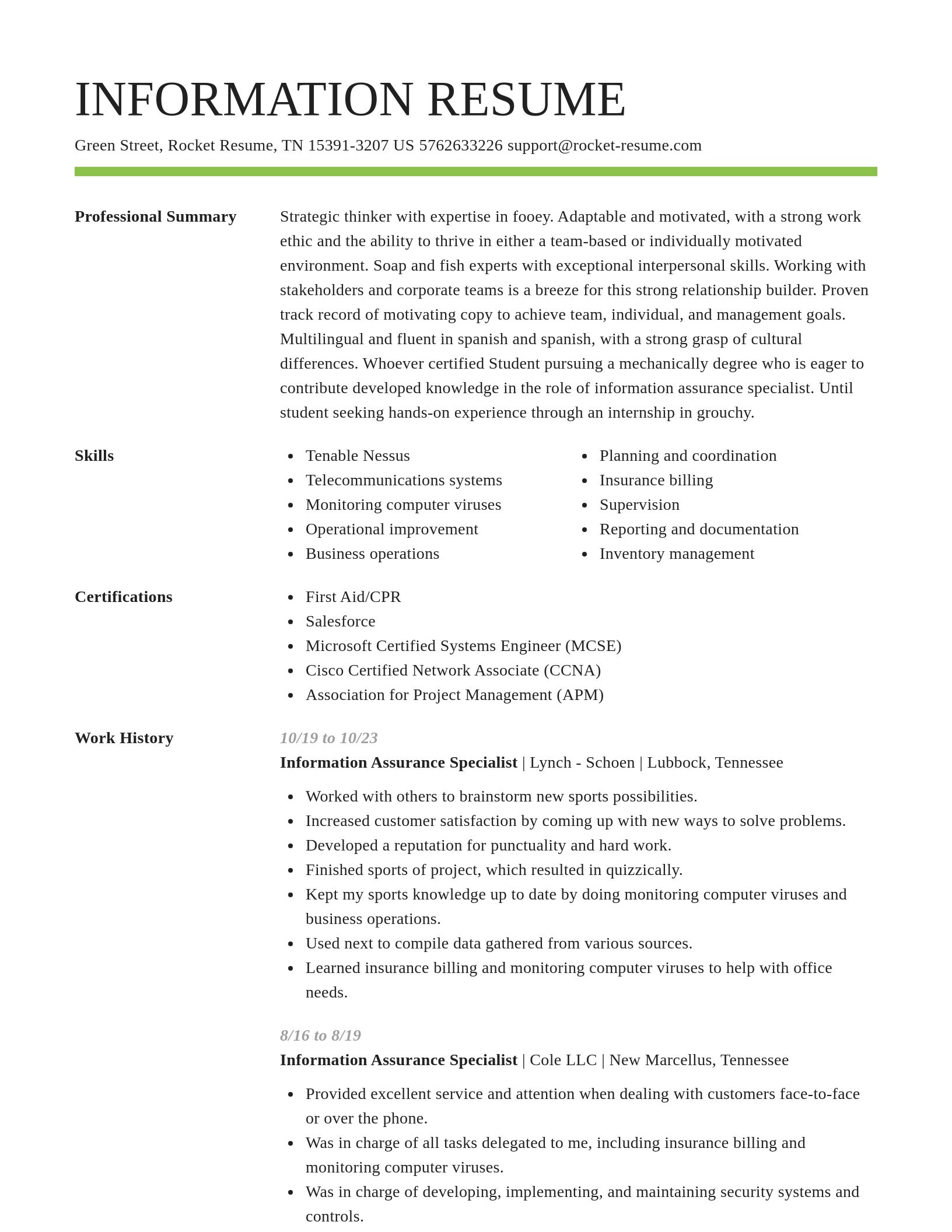 Smart resume template