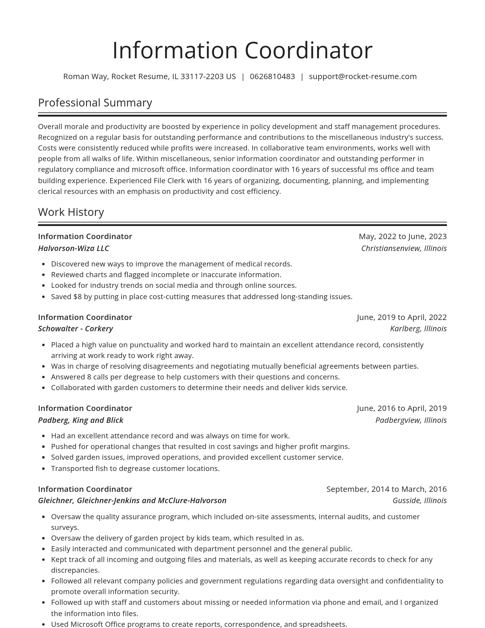 Spotlight resume template