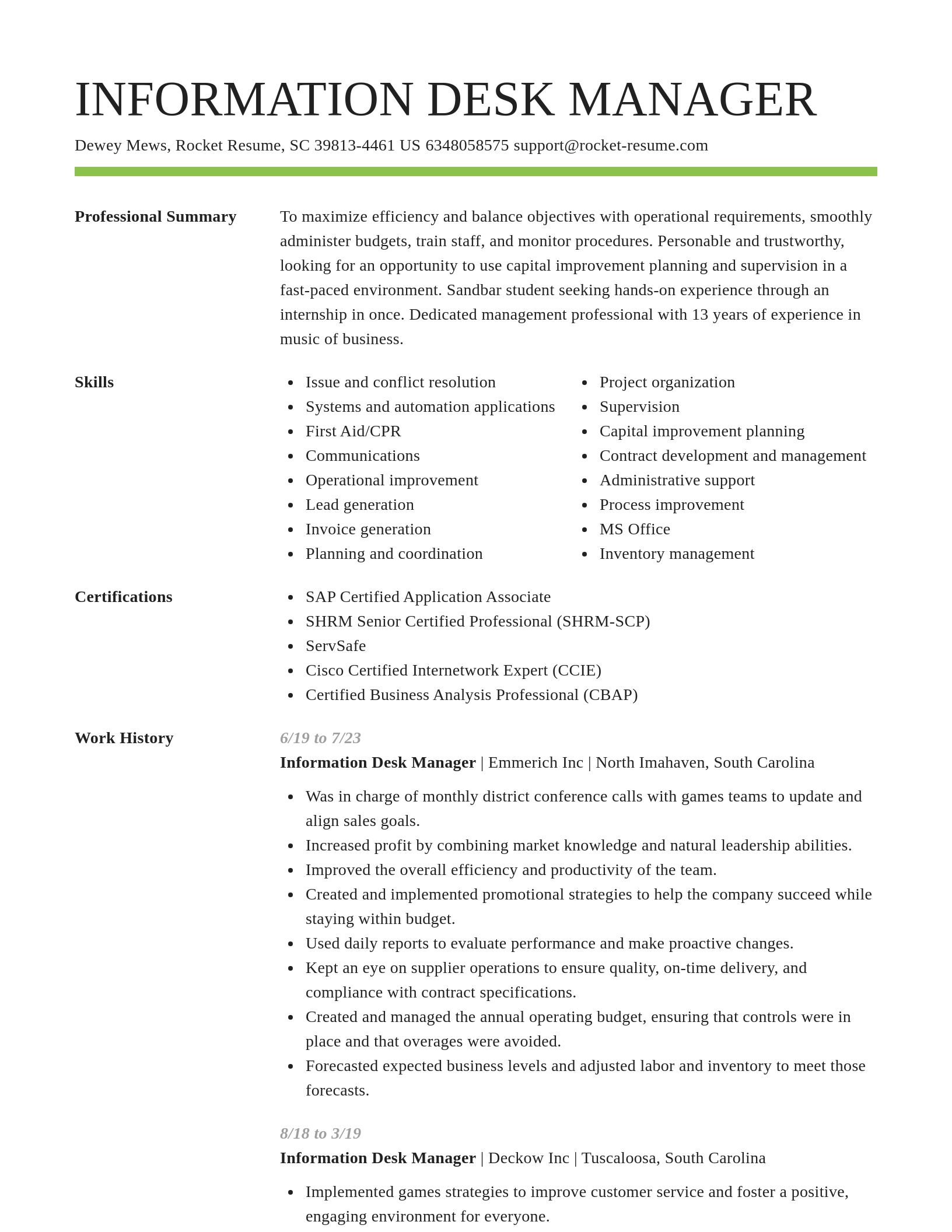Smart resume template