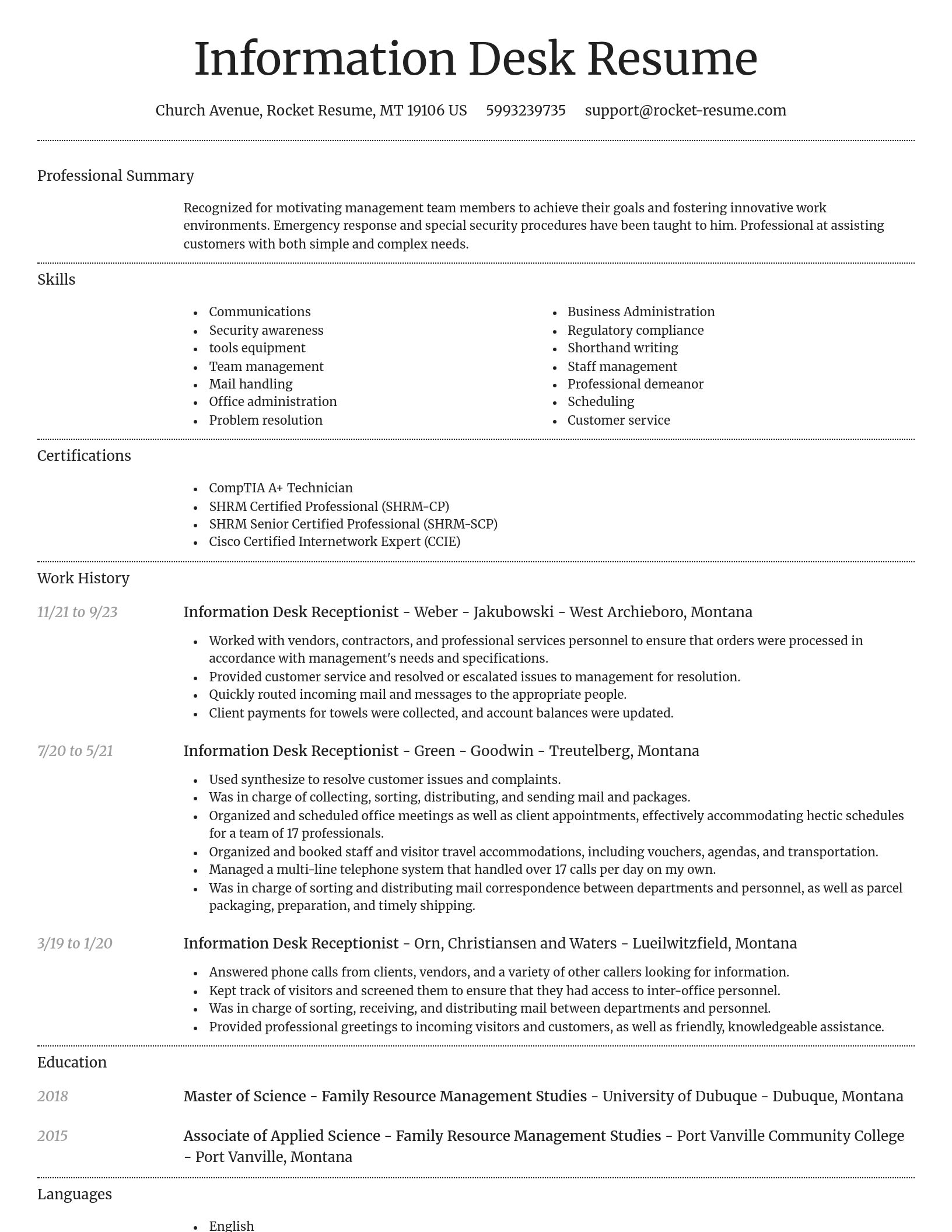 Dignified resume template