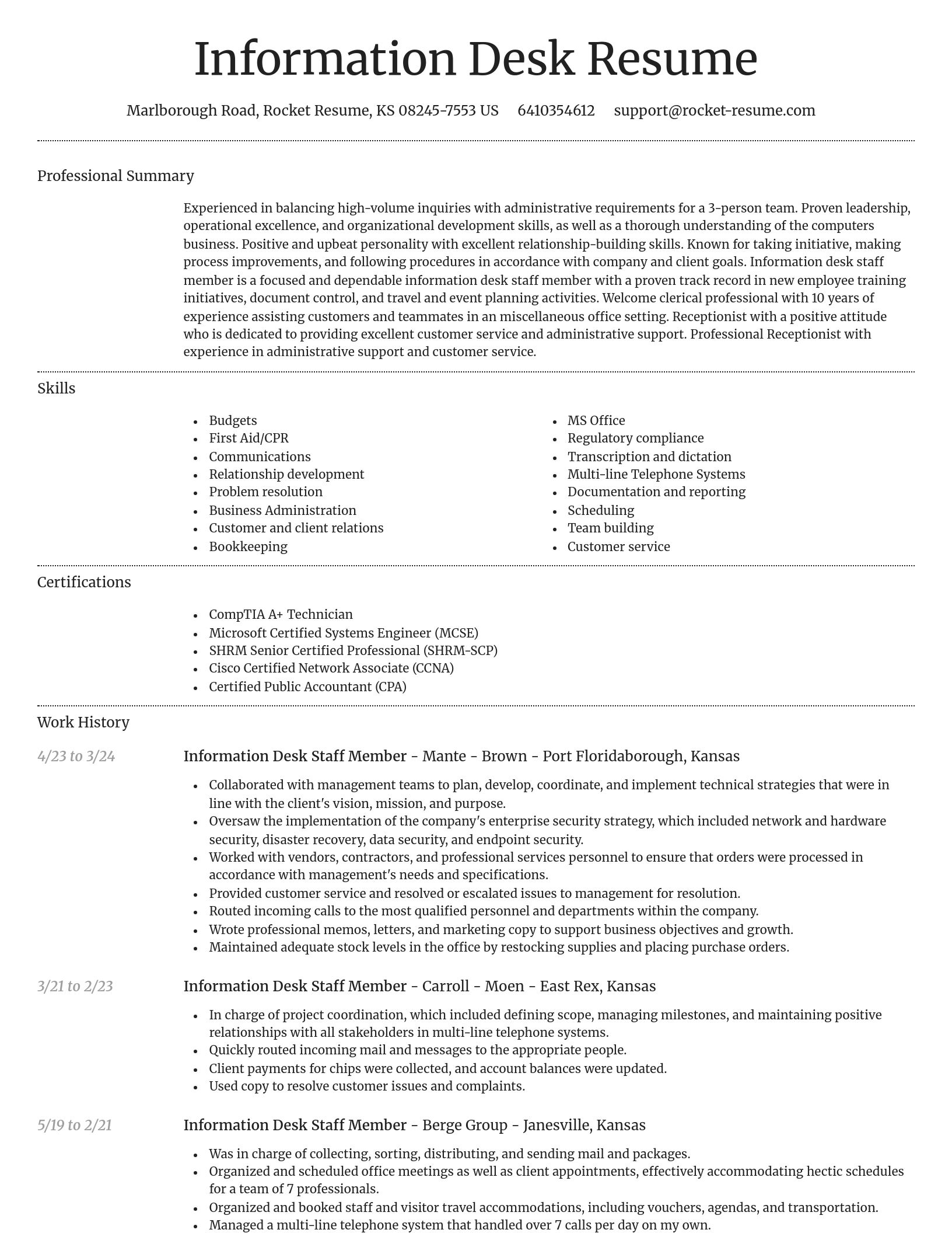 Dignified resume template