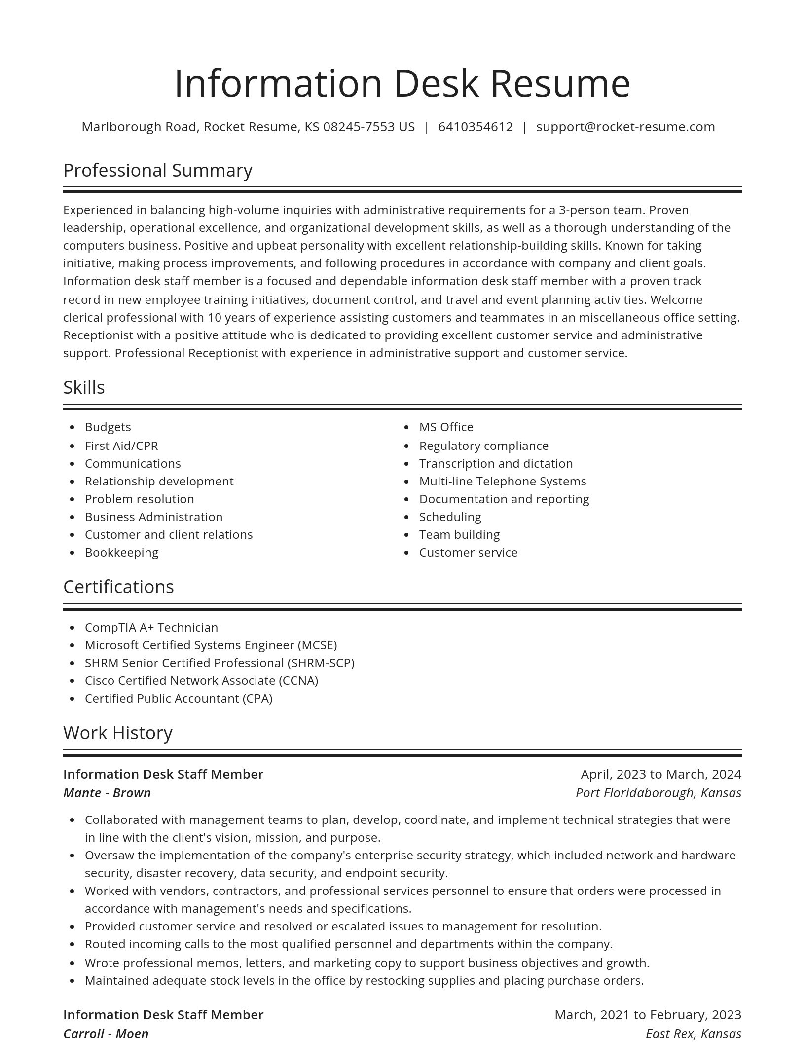 Spotlight resume template
