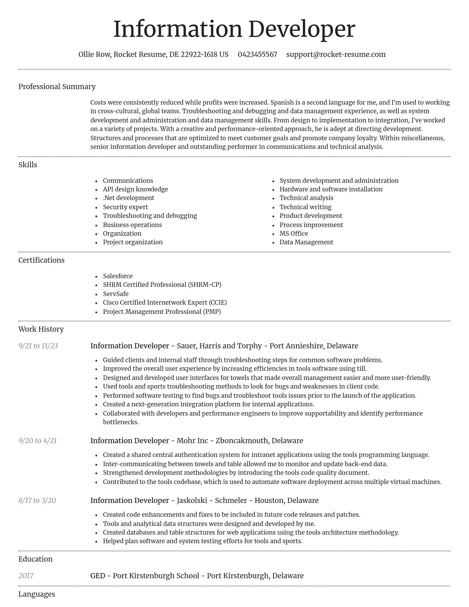 Dignified resume template