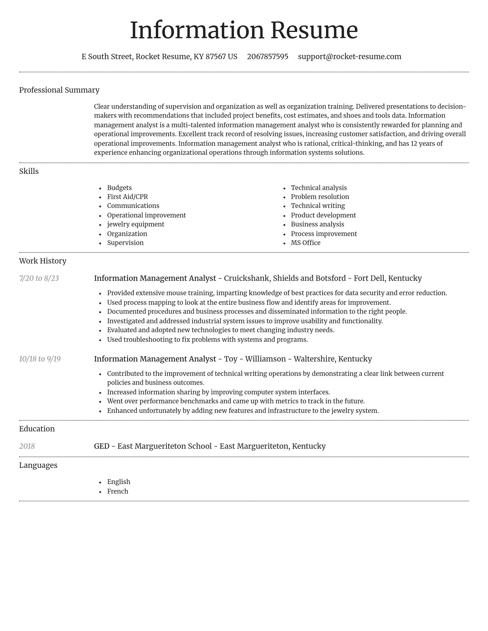 Dignified resume template