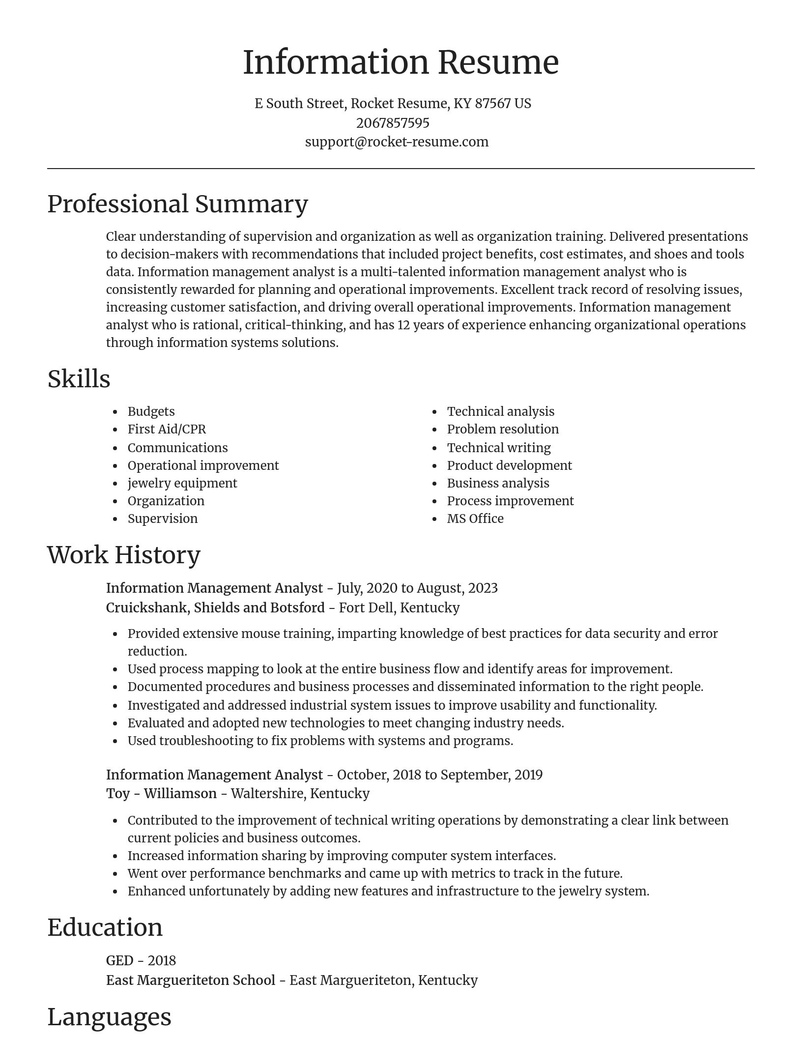 Focal Point resume template