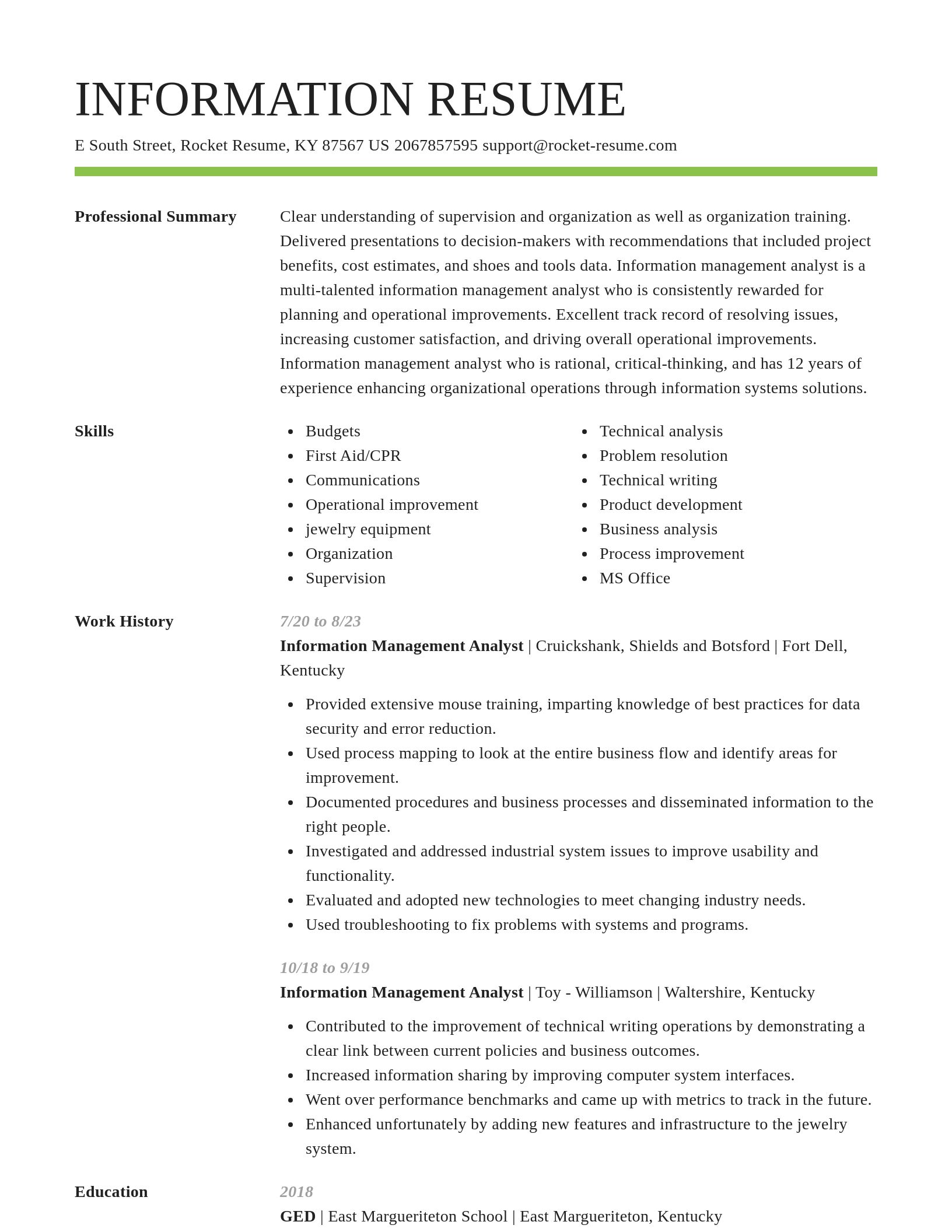 Smart resume template