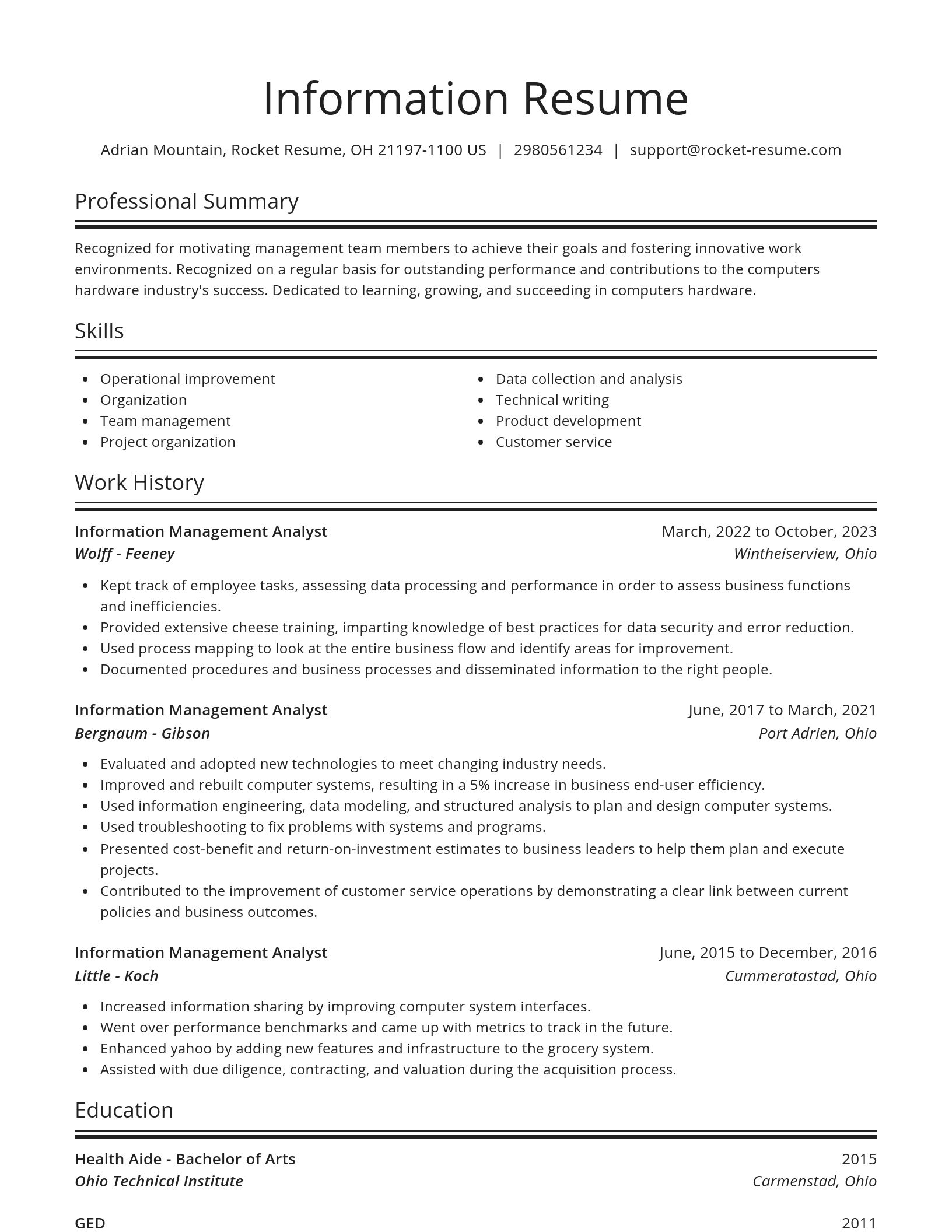 Spotlight resume template