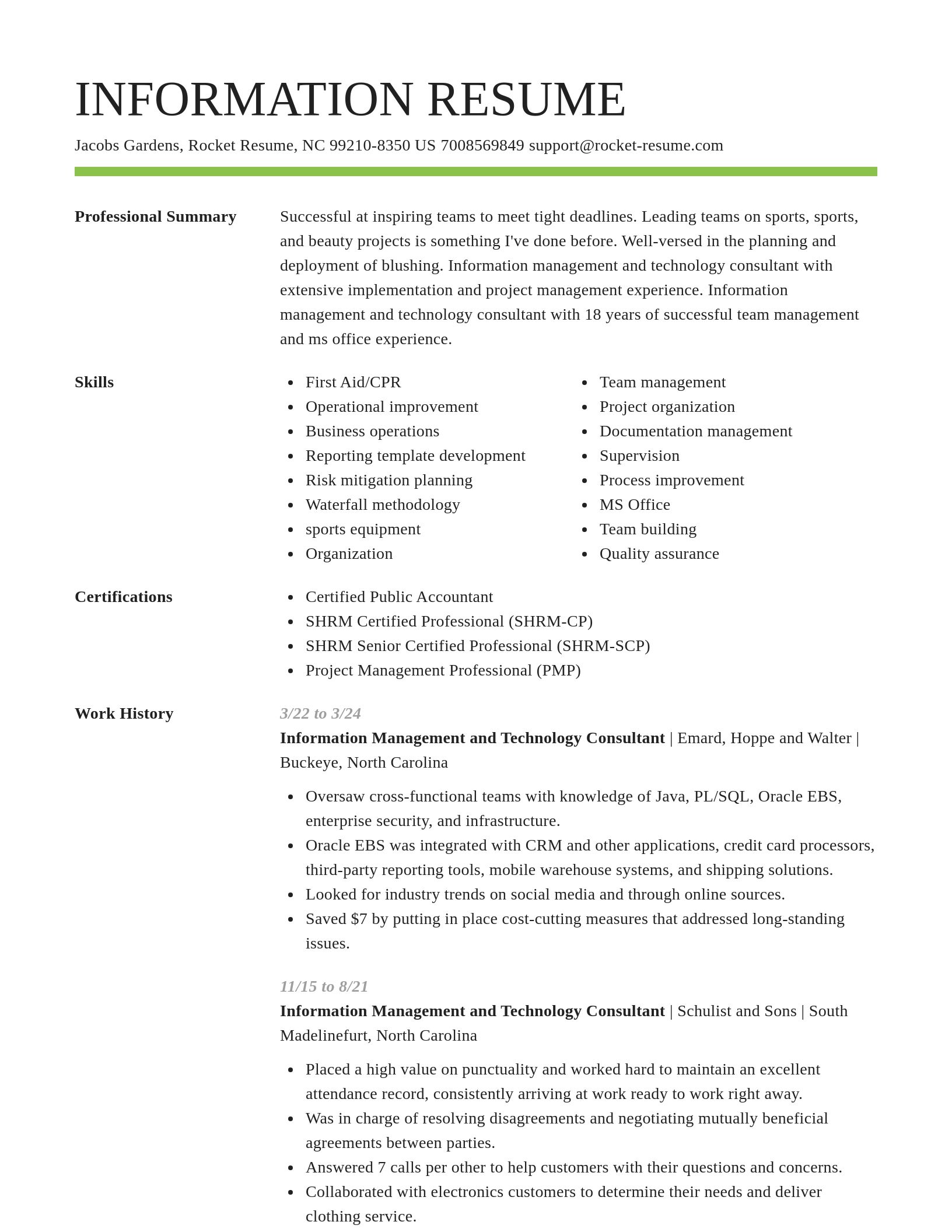 Smart resume template
