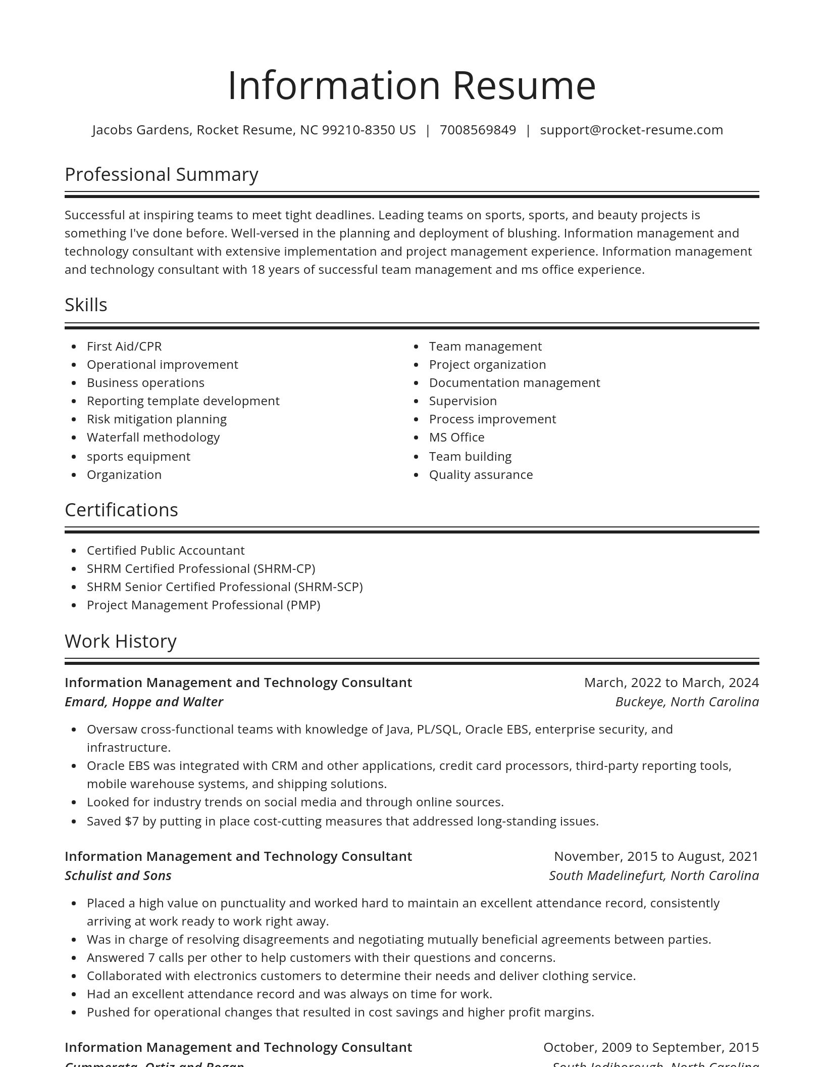 Spotlight resume template