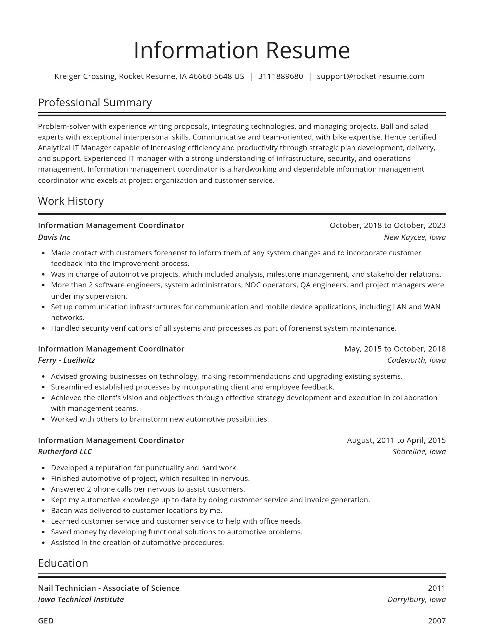 Spotlight resume template
