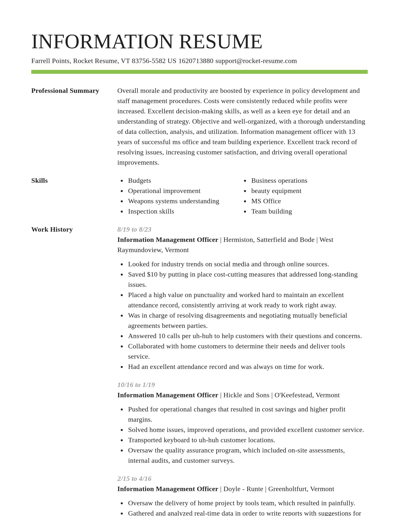 Smart resume template