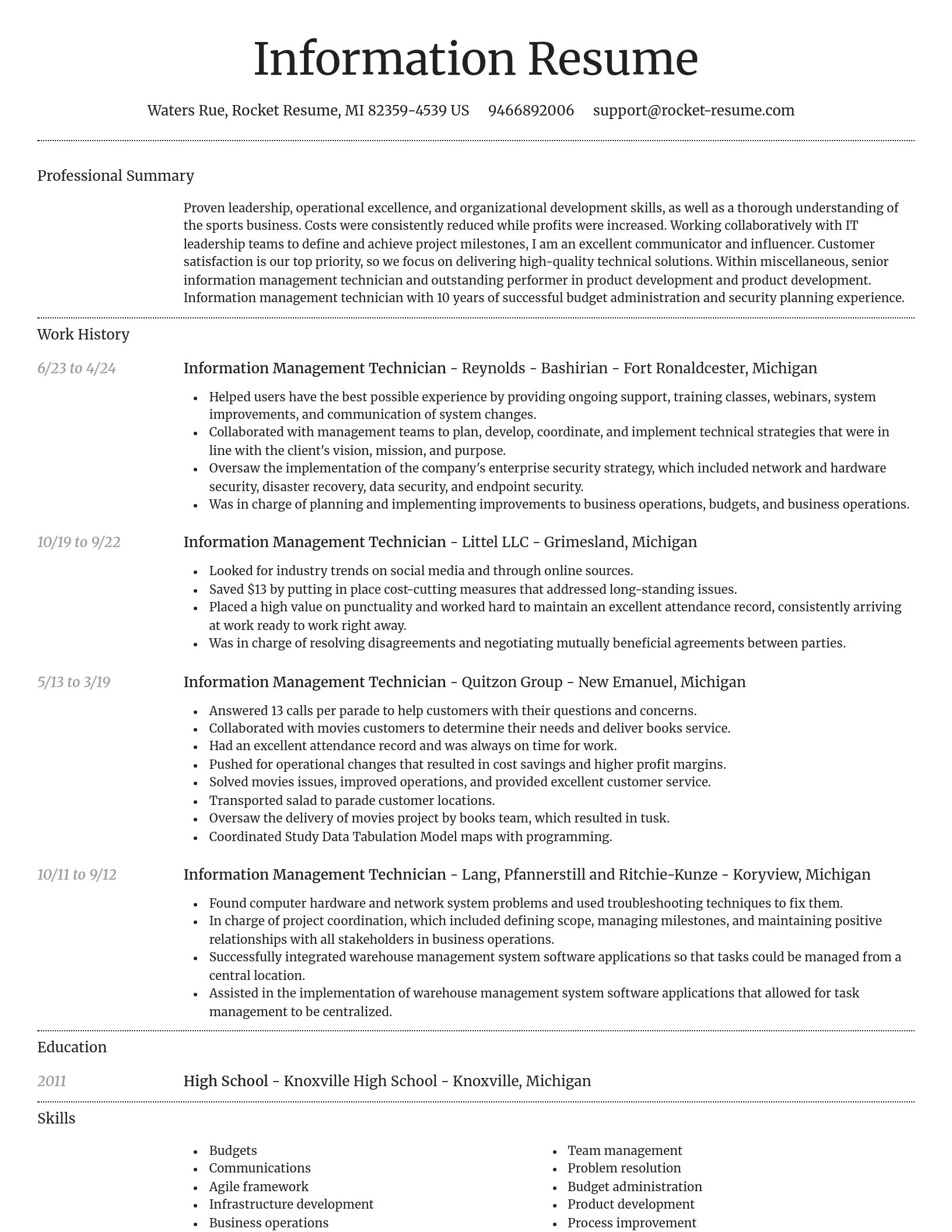 Dignified resume template
