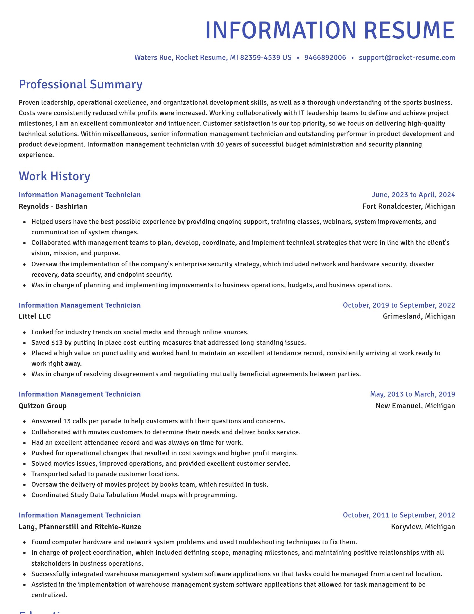 Novel resume template
