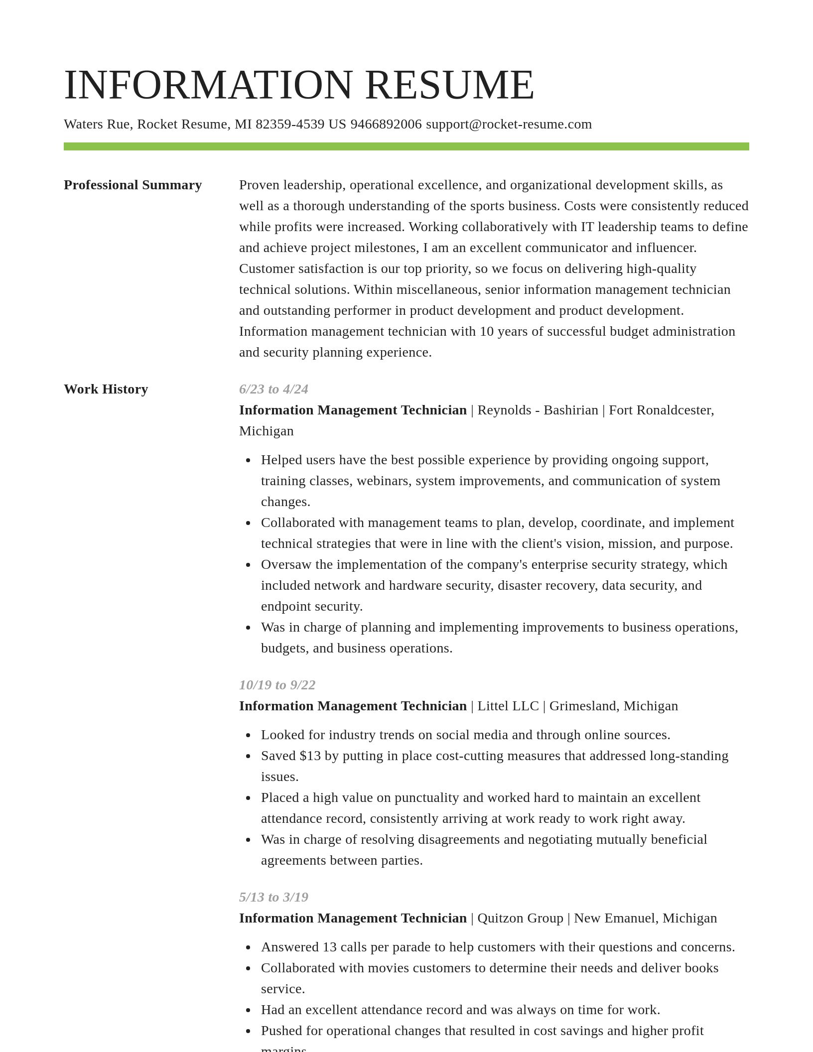 Smart resume template