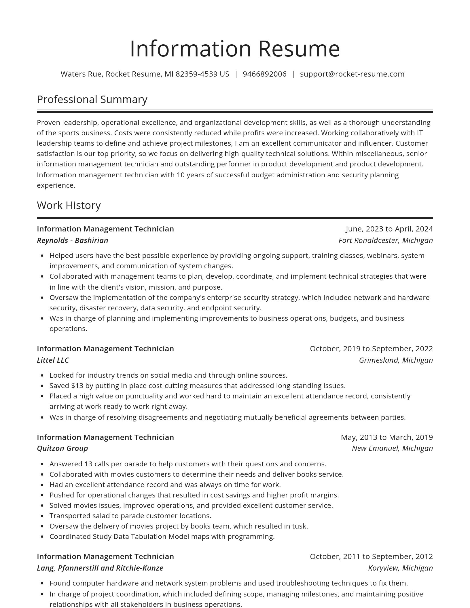 Spotlight resume template