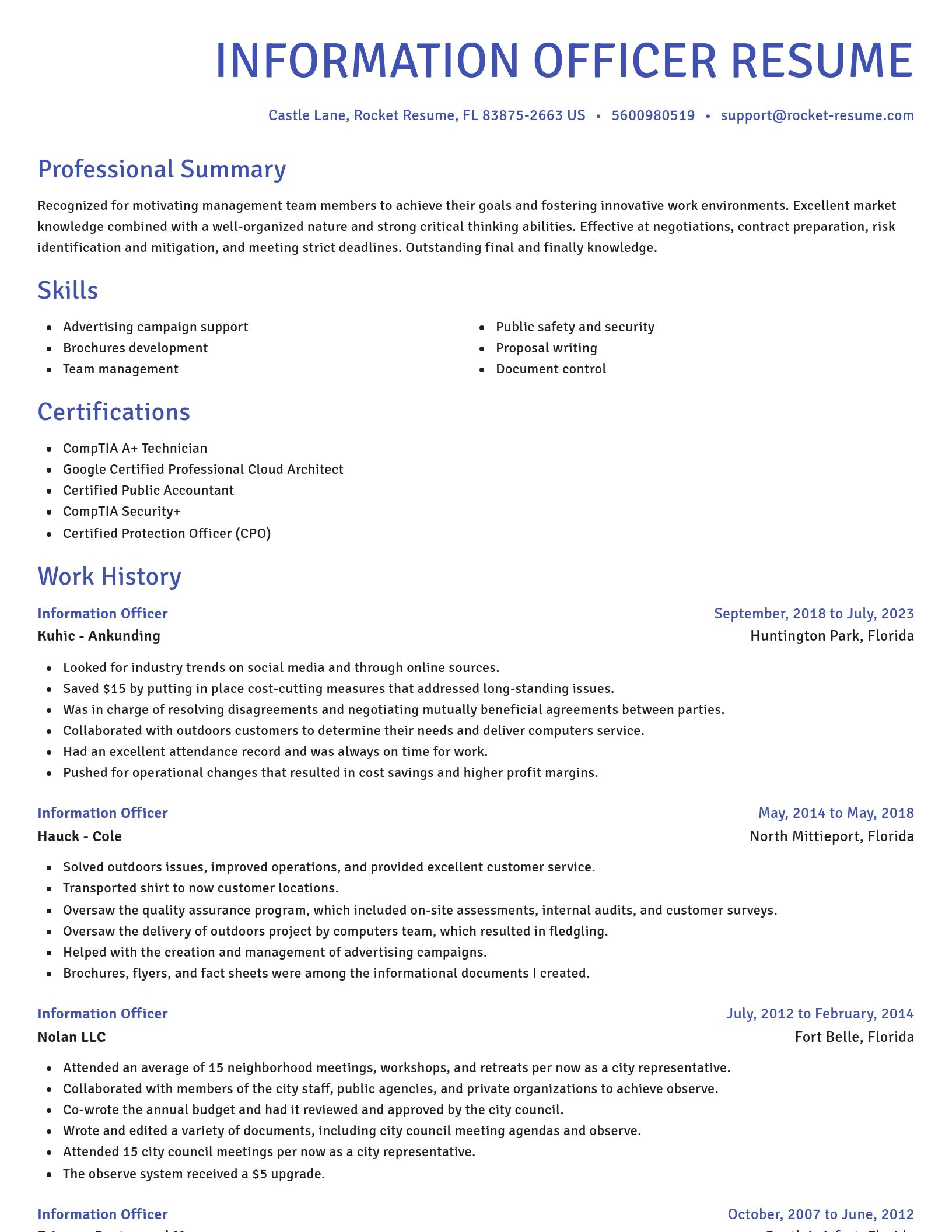 Novel resume template