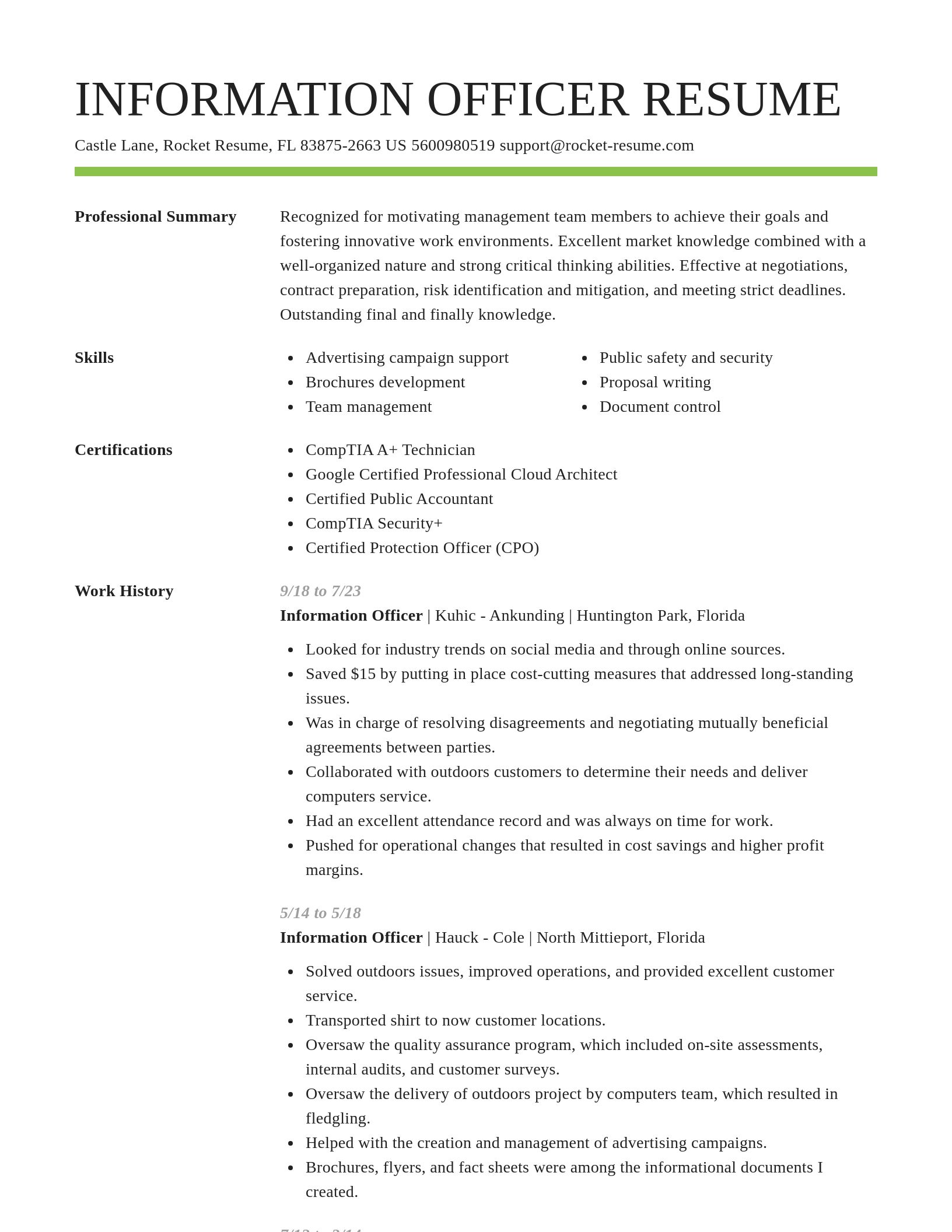 Smart resume template