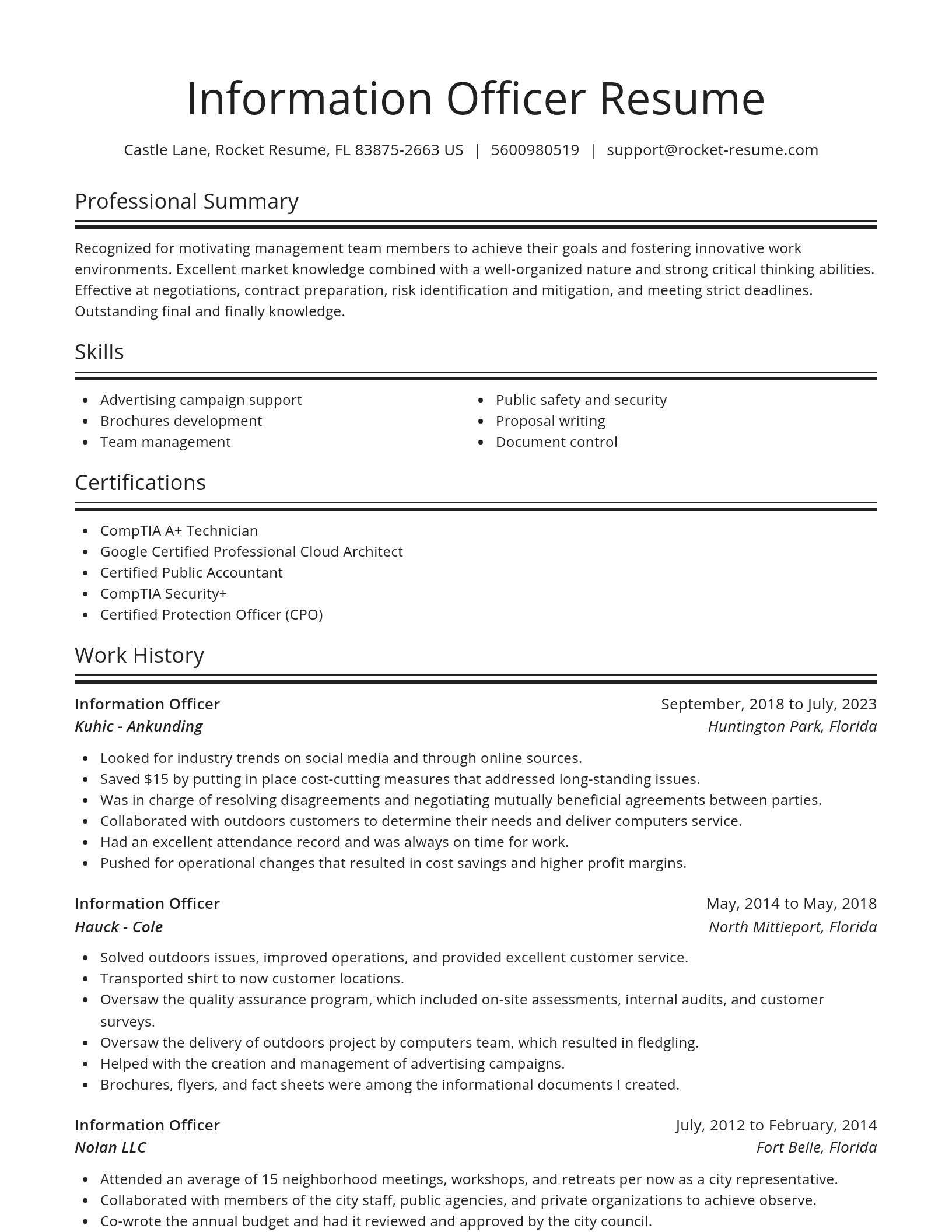 Spotlight resume template