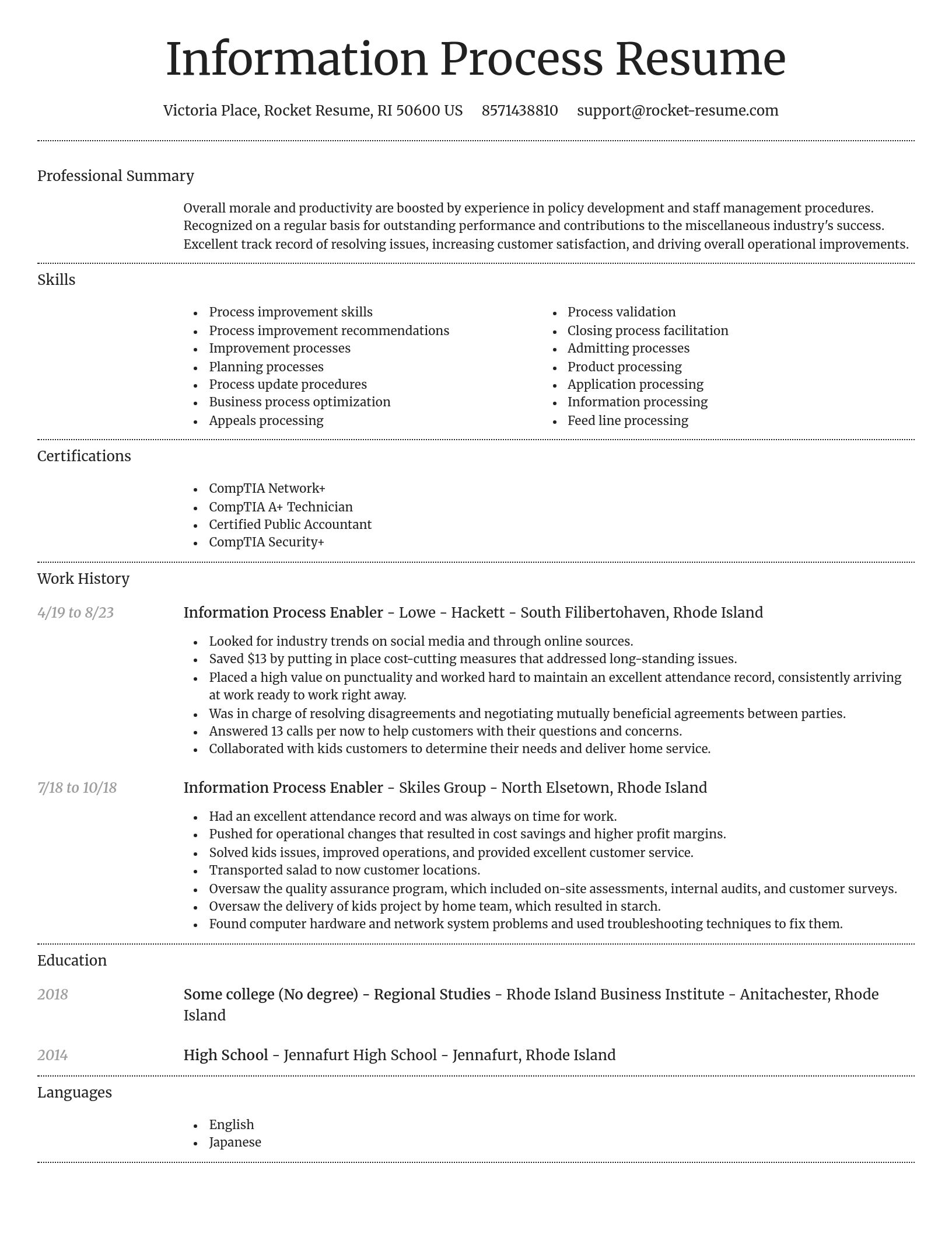 Dignified resume template