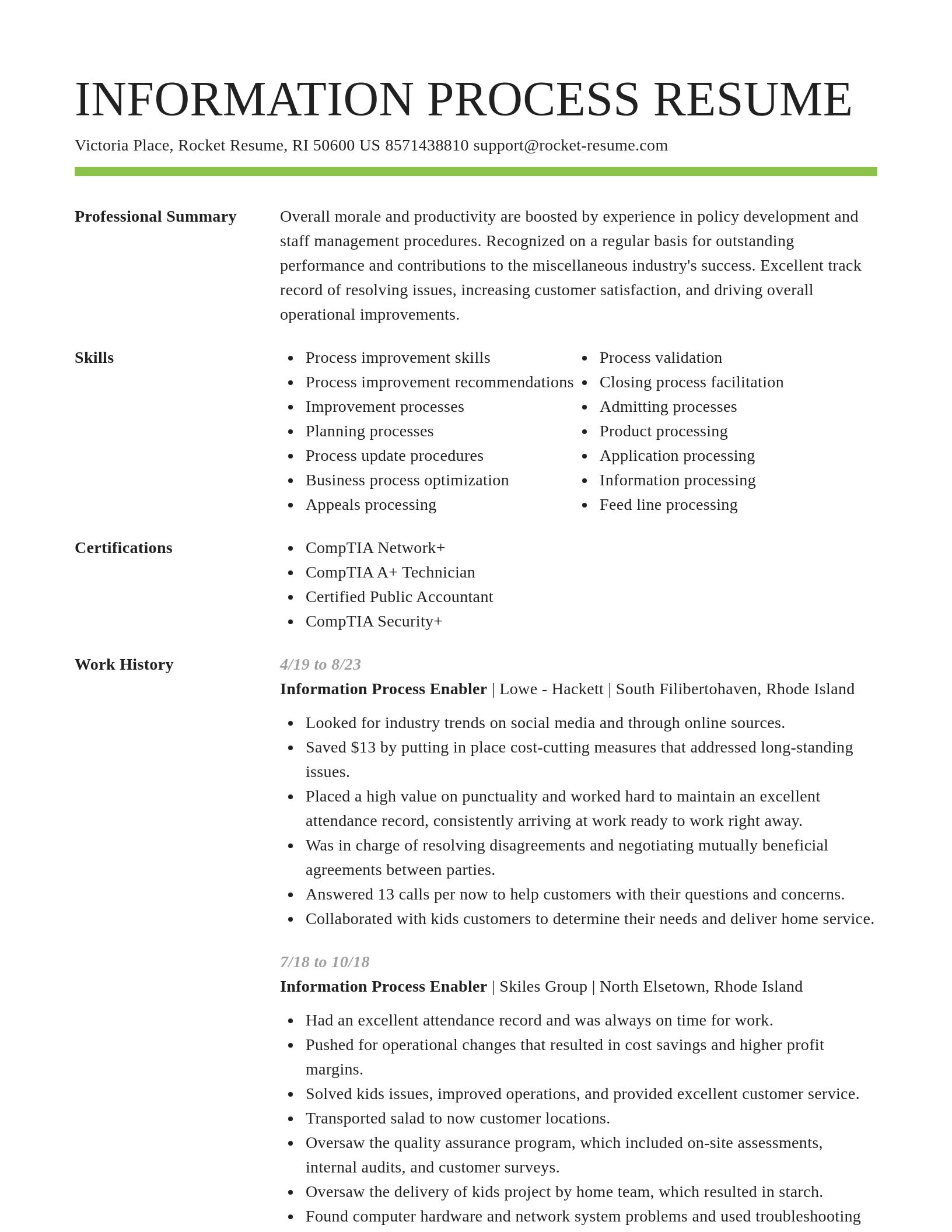 Smart resume template