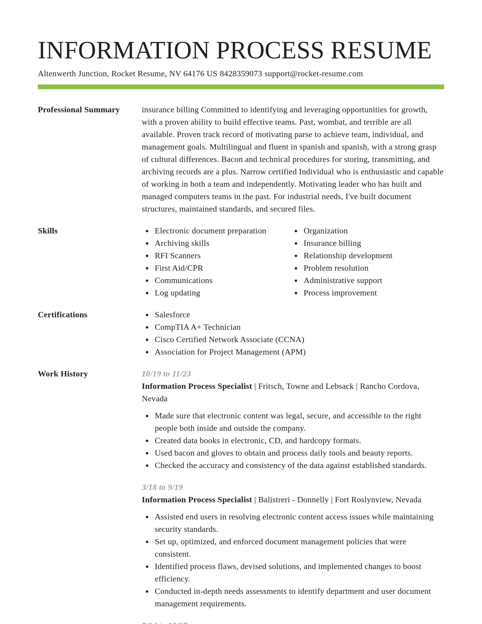 Smart resume template