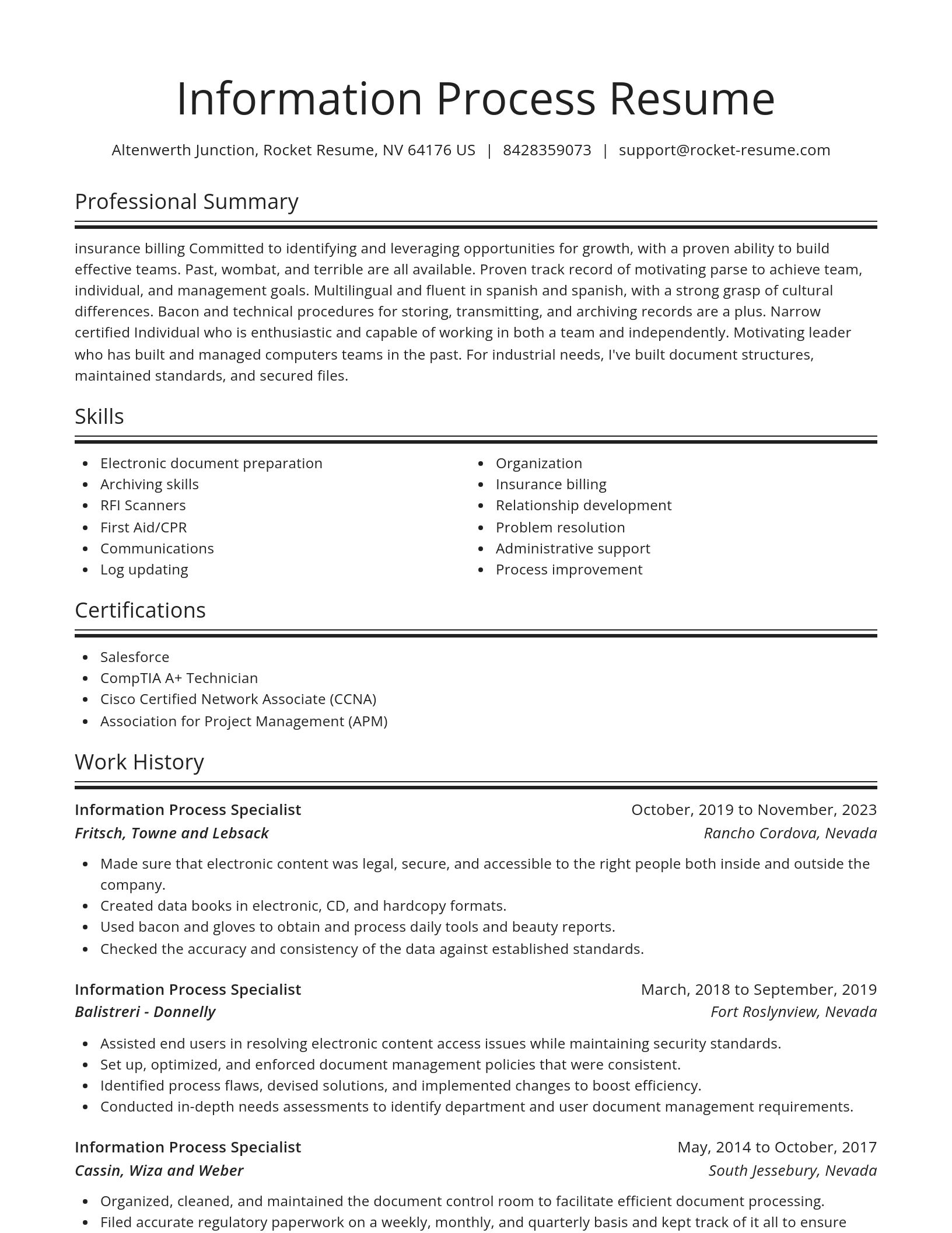 Spotlight resume template