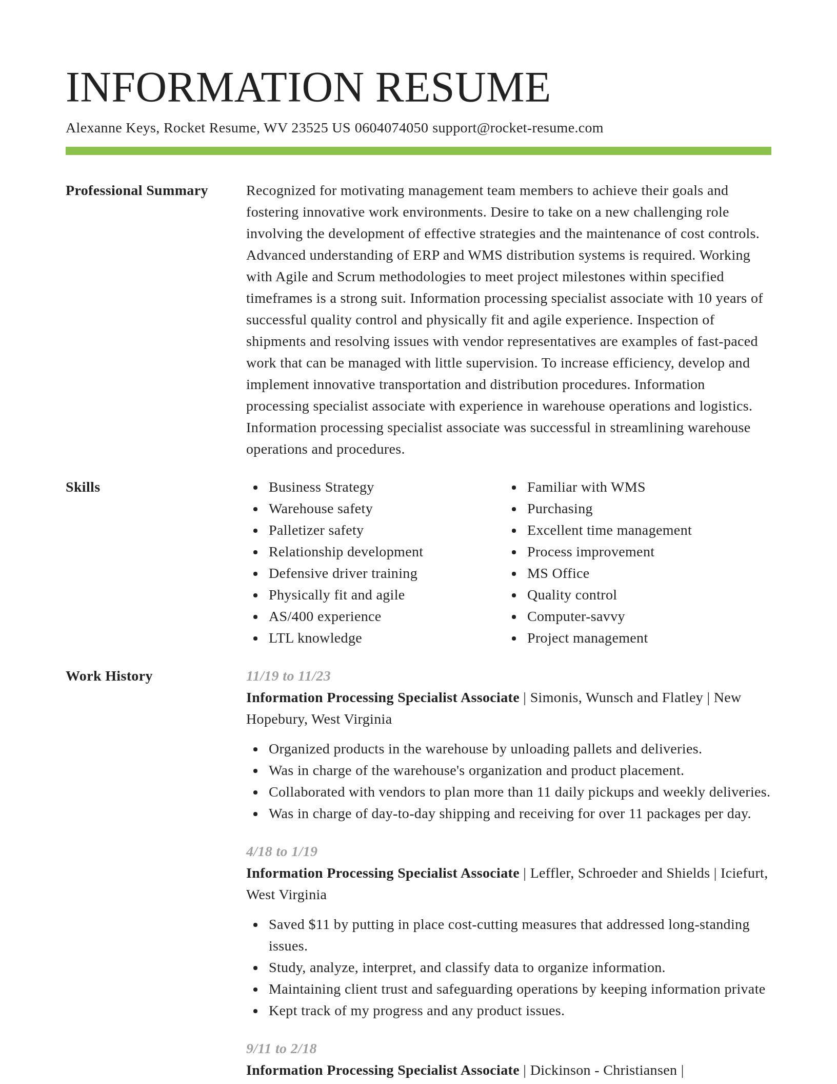 Smart resume template