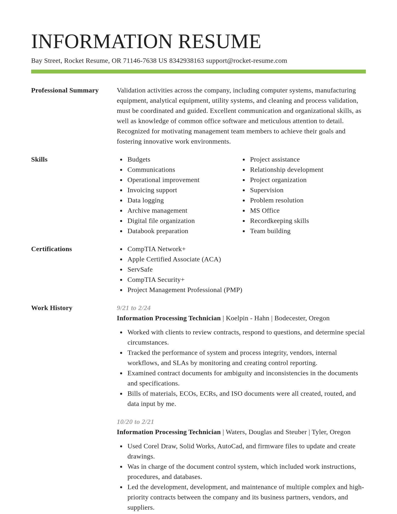 Smart resume template